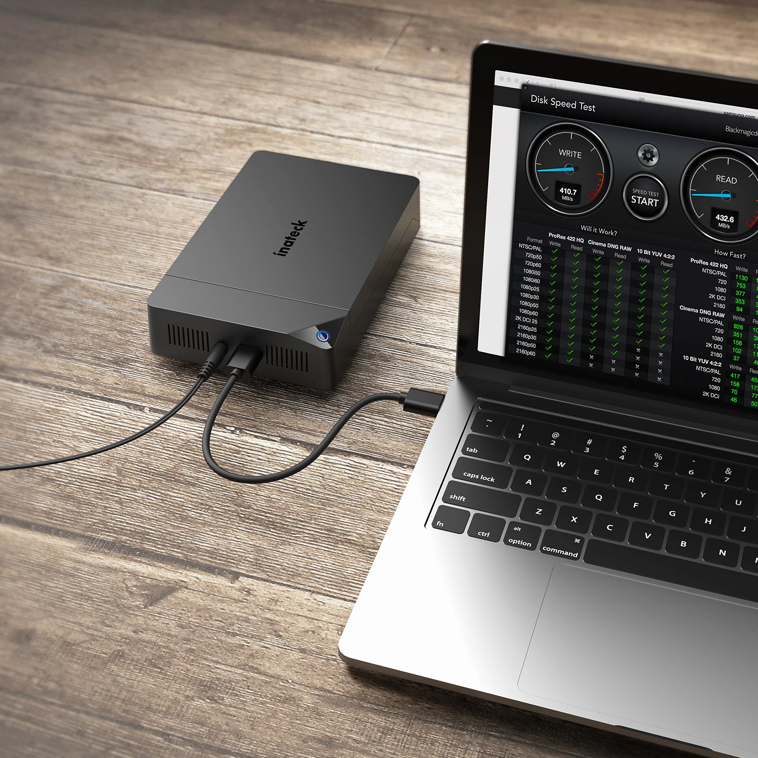 Inateck Obudowa dysku twardego 3.5 USB 3.0, zewnętrzna obudowa HDD do 2,5"/3,5" SATA HDD i SSD, obsługuje UASP i maksymalnie 20 TB napędów, zasilacz 12 V/2 A