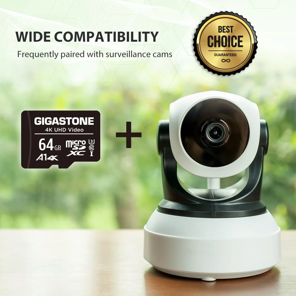 [Gigastone] 64GB Micro SD Card, 4K UHD Video, Surveillance Security Cam Action Camera Drone Professional, 90MB/s Micro SDXC UHS-I A1 Class 10, with Adapter