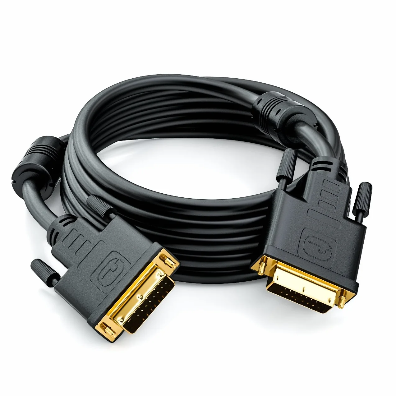 deleyCON 3,0m DVI Kabel 24+1 - DVI-D Dual Link - HDTV 1080p Full-HD 3D Ready - Kabel Adaptera do Monitora z Ferrytowym Rdzeniem - Czarny