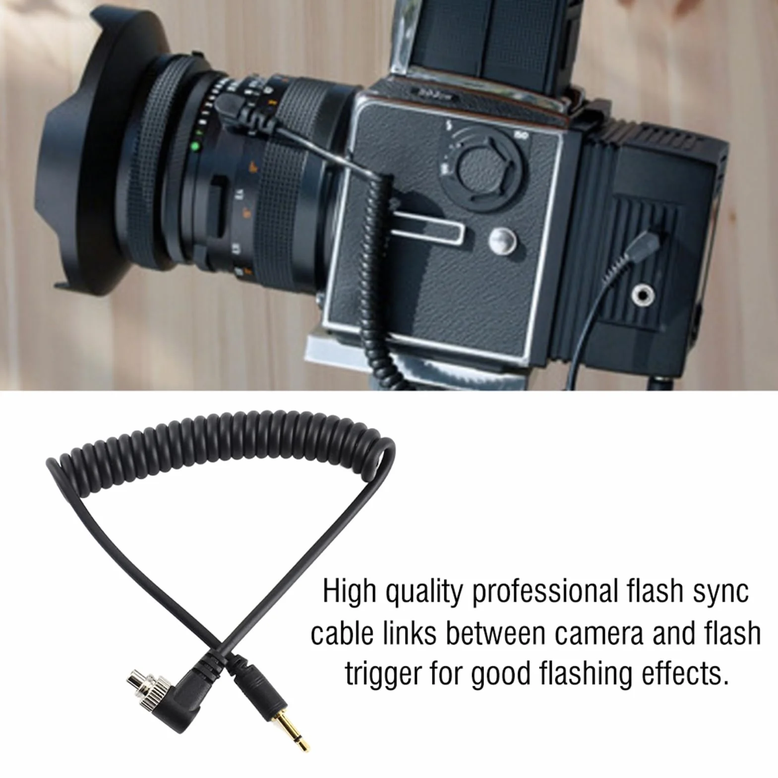 2,5 mm do PC kabel synchronizacyjny z wtyczką do lampy błyskowej, kabel wyzwalania lampy błyskowej aparatu (100 cm)