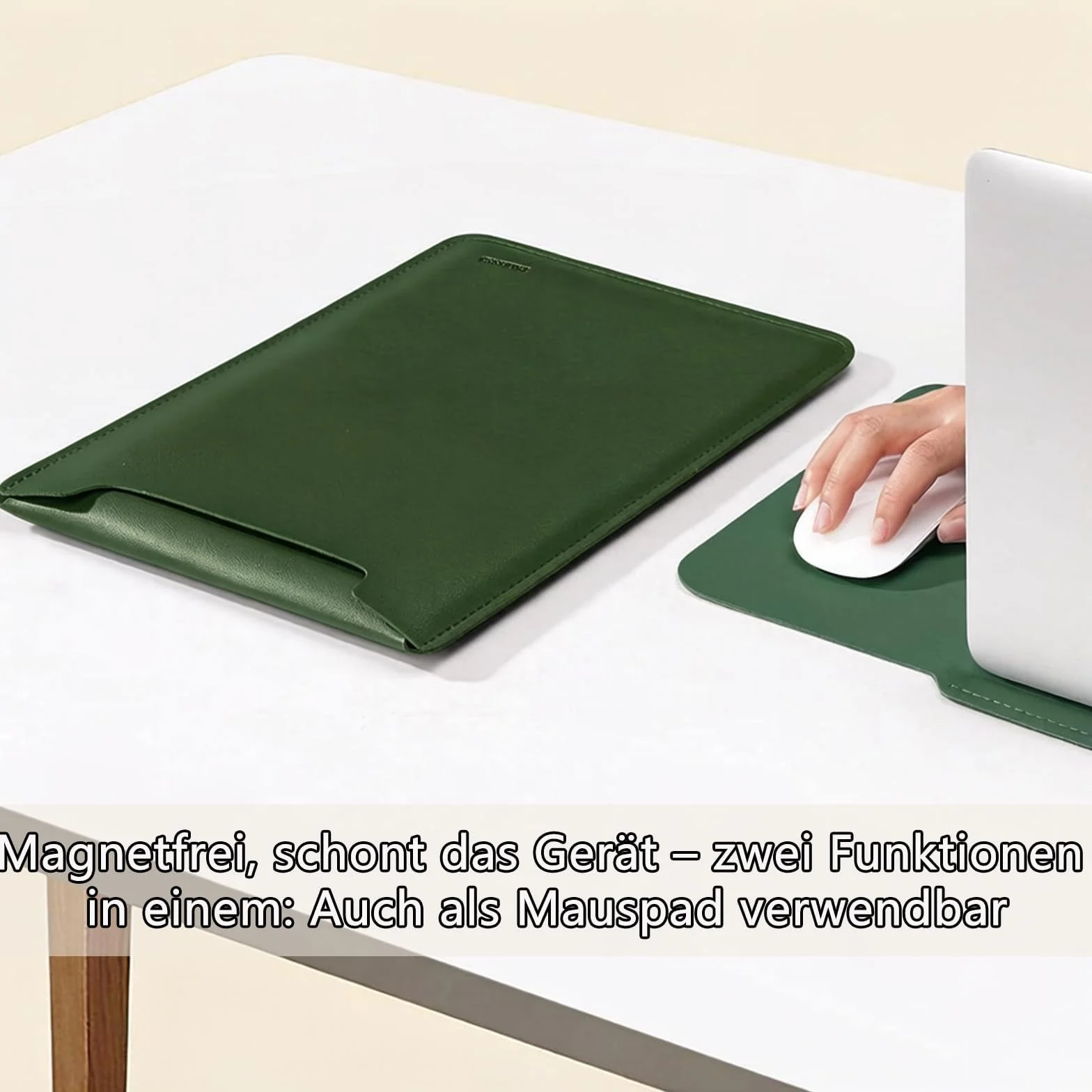 Torba na laptopa o przekątnej ekranu 15", etui na laptopa z kieszenią na akcesoria, sztuczna skóra, torba na laptopa 15", niemagnetyczna, kompatybilna z Apple, Lenovo, HP, ASUS, Acer, 38 cm x 28 cm