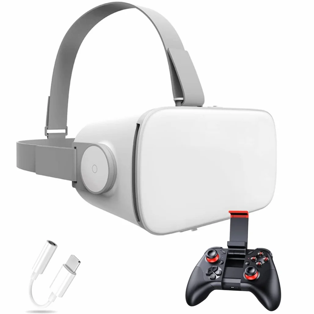 Okulary 3D VR, wirtualna rzeczywistość, zestaw słuchawkowy VR, kontroler Bluetooth do iPhone'a 13 Pro Max/13 Pro/13/12/11, dla Samsung Galaxy S21, Huawei, seria Xiaomi ( Kolor: B, Rozmiar : Ios )