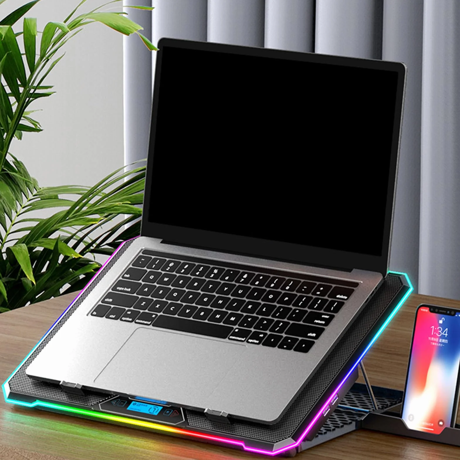 Podkładka chłodząca do laptopa z 13 lekkimi wentylatorami, cicha praca dla urządzeń 14-21 cali ustawienie 8 wysokości podkładka chłodząca do laptopa stojak gamingowy wentylator na laptopa