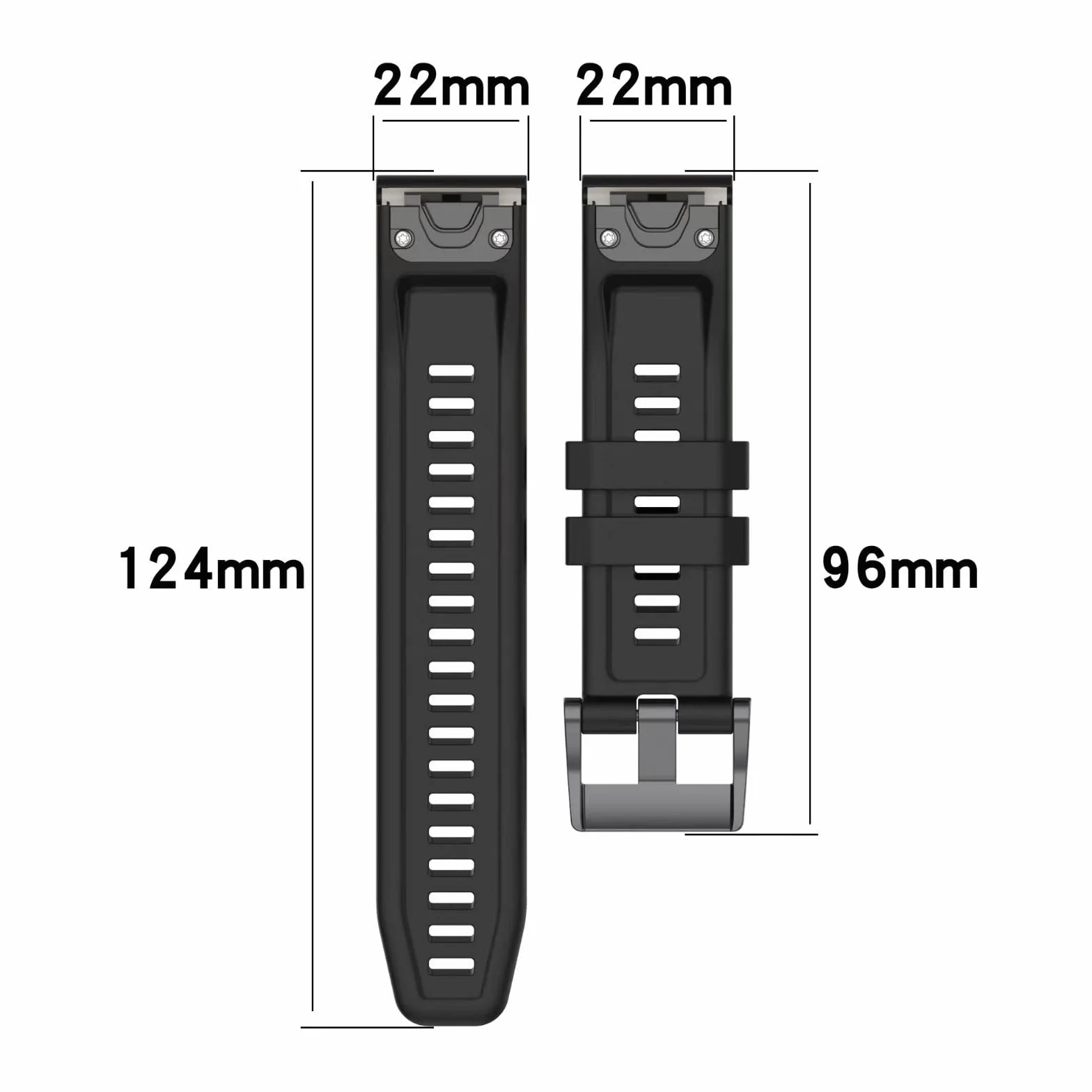 Silikonowy pasek kompatybilny z Garmin Epix Gen 2, 22 mm