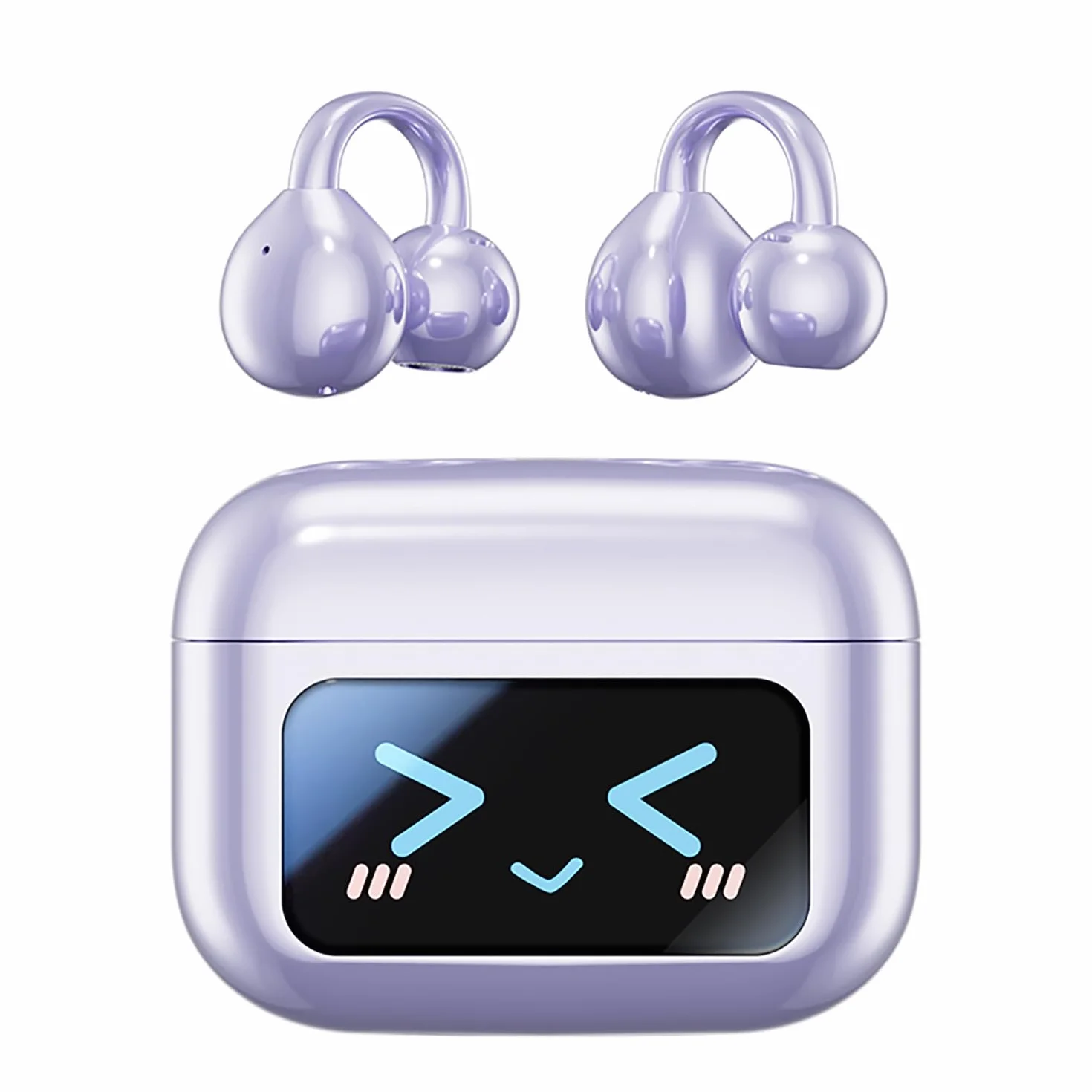 Słuchawki Bluetooth z klipsem na ucho, Bluetooth 5.4, sportowe słuchawki z otwartym uszem, wodoszczelne IPX5, cyfrowy wyświetlacz LED, typ otwarty, nadają się do uprawiania sportu/fitnessu