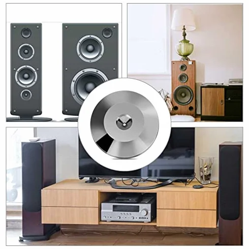 8 Stk. 25 x 4 mm Lautsprecherfüße, Lautsprecherisolationspad Universal Copper Speaker Shock Base Pad Isolationsfüße Mattenbodenscheibe, für Lautsprecher-CD-DVD-Player(Pistolenfarbe)