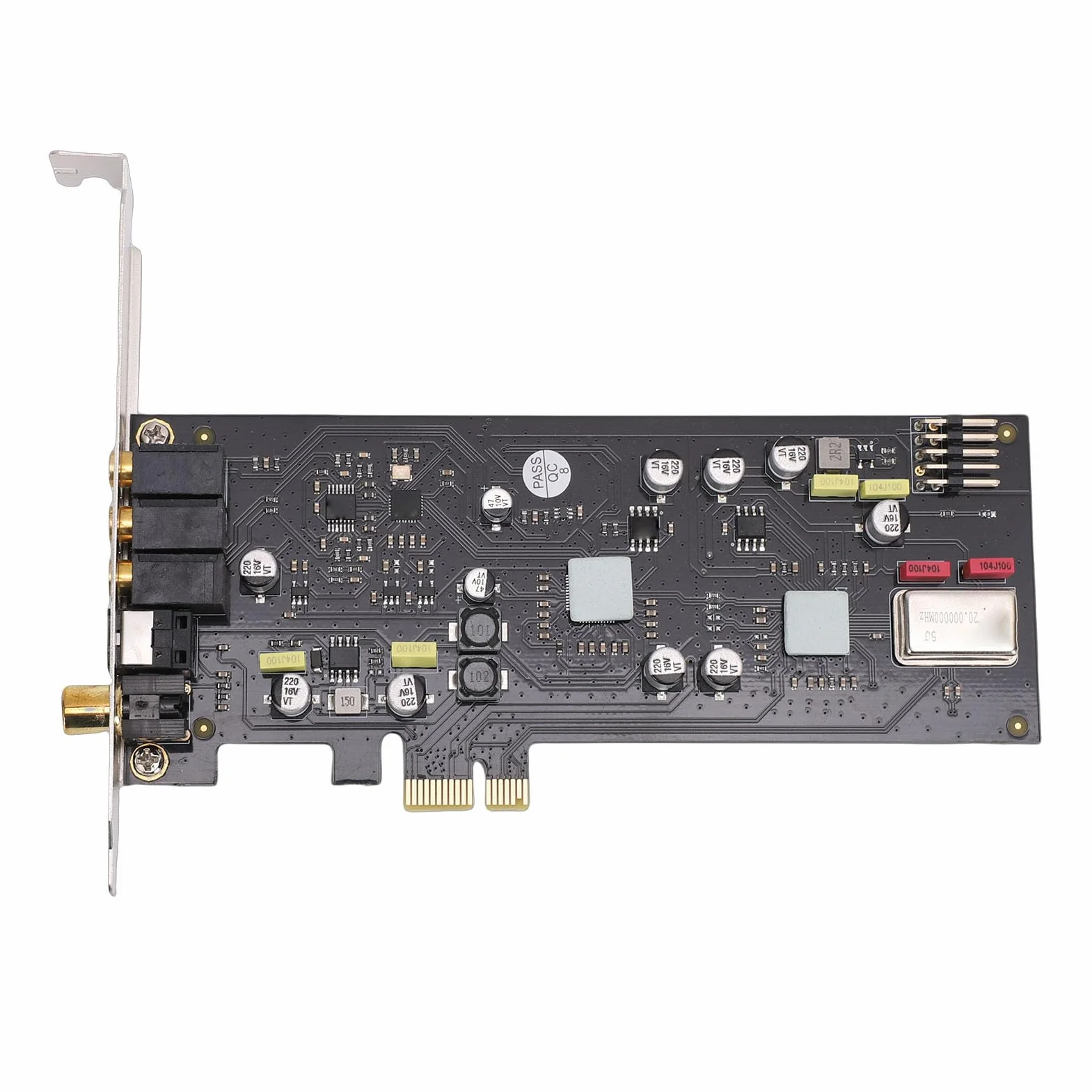 Karta Dźwiękowa PCIE do Komputera PC, Wewnętrzna Karta Dźwiękowa ze światłowodowym i Koncentrycznym Wyjściem Cyfrowym, częstotliwość Próbkowania 24 Bity/96 KHz