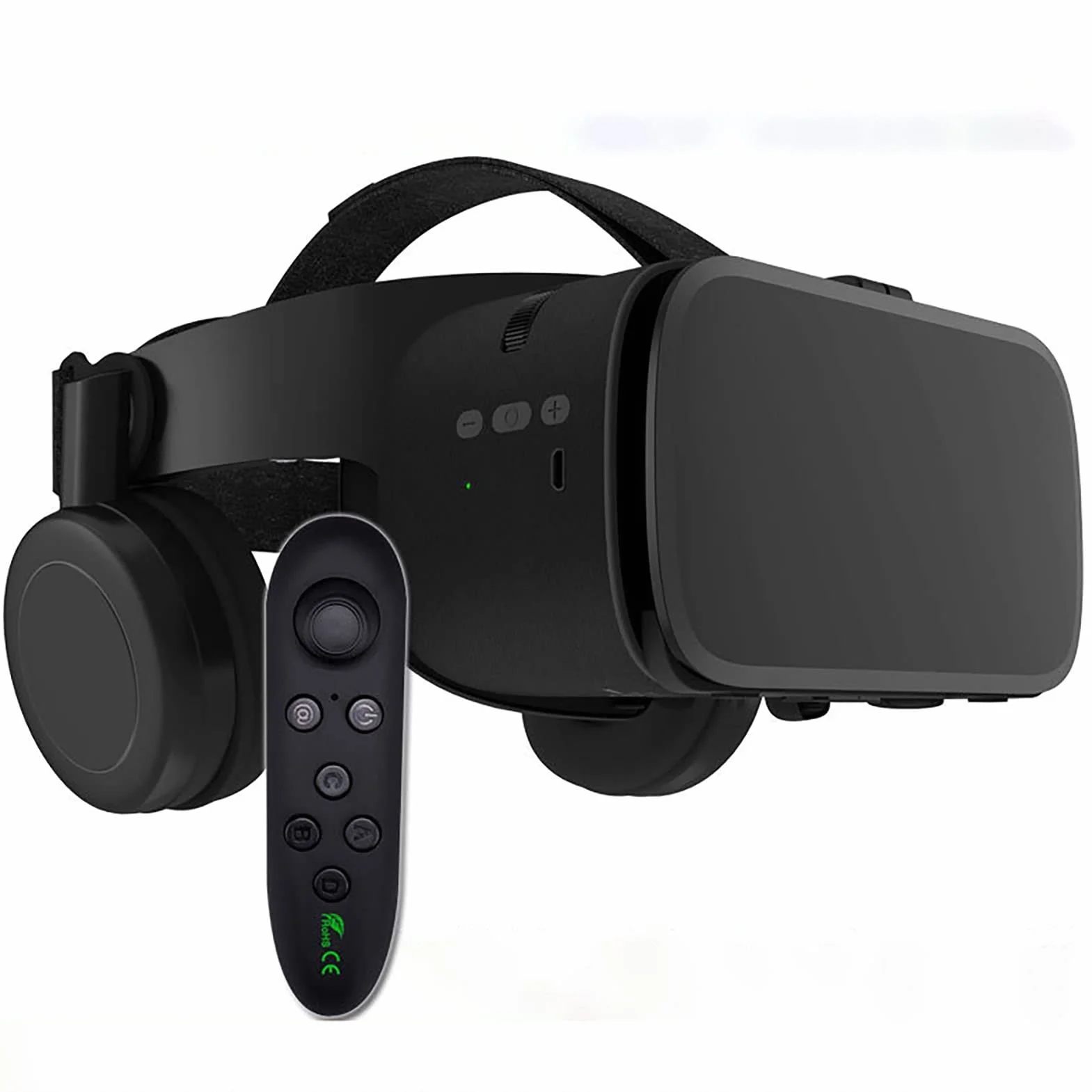 Pełnoekranowe okulary wirtualnej rzeczywistości 3D VR z pilotem zdalnego sterowania, oryginalne okulary stereo 3D VR do iPhone'a 14 13 12 11 Pro Mini X R S Max Samsung Galaxy VR zestaw do iOS Android Phone (kolor: B