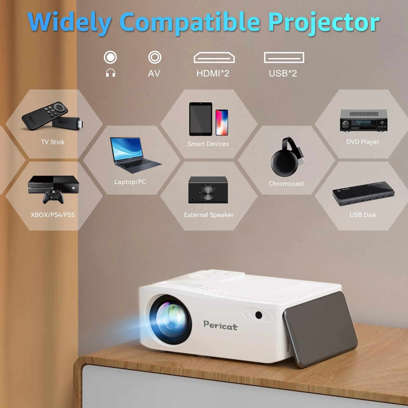 5G WiFi Bluetooth Projector, Natywna interwencja 1080P Natywna Projektor Filmowy z 350-calowym wyświetlaczem, 18000L Projektor wideo do kina domowego kompatybilny z 4K,