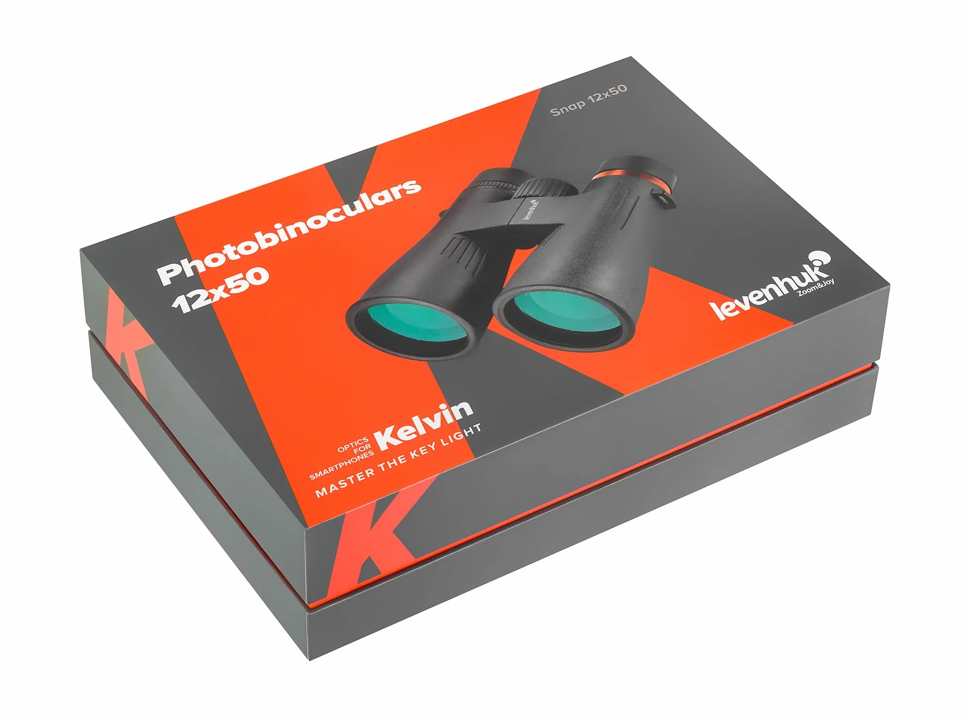 Levenhuk Kelvin Snap 12x50 Fotolornetka do Smartfona, Rejestracja Zdjęć i Filmów Soczewki 50mm Uniwersalne Mocowanie Adapter na Telefon i Statyw w Zestawie Wodoodporne Do Podróży Sportu Koncertów | Rejestracja Zdjęć i Filmów Uniwersalne Mocowanie Adapter