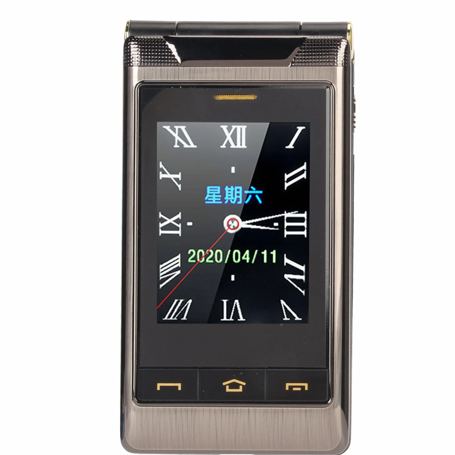 Telefon Komórkowy z klapką dla Seniorów, Telefon z klapką 2G, Podwójny Wyświetlacz HD, Duże Przyciski, Bateria 5900 MAh, Dwa Gniazda Kart SIM, Odblokowany Telefon Komórkowy dla