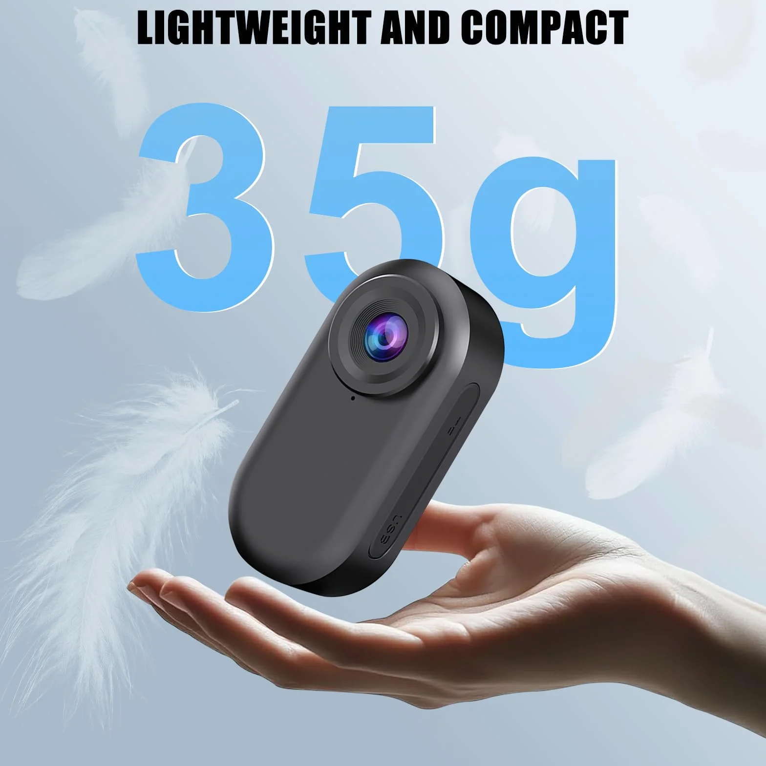 Mini Action Cam, 64 GB przenośna kamera sportowa i magnetyczna ładowarka z baterią 1150 mAh, mała kamera 1080p z wielofunkcyjnymi akcesoriami do prezentów, vlogów, podróży, aktywności na