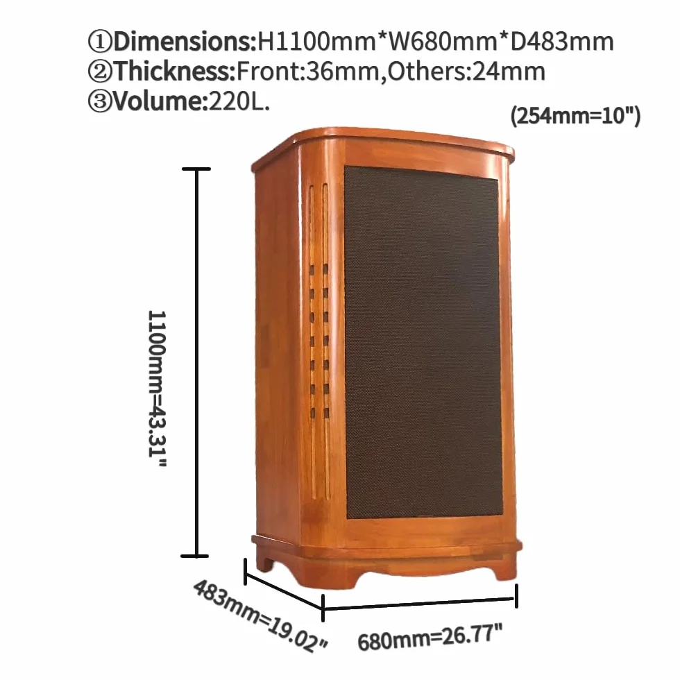 Rzemieślnicy dostosowana jedna para 38 cm pełnozakresowa sklejka brzozowa pusta kolumna głośnikowa kopia Tannoy Canterbury GR głośnik HiFi DIY (bursztynowy)