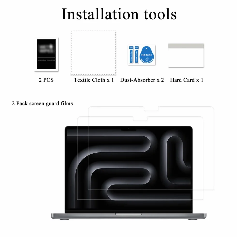 2-pak antyodblaskowych ochraniaczy ekranu do MacBooka Pro 14 cali (M5/M4/Max/M3 Pro/Max Chip) A3434 i A2918 i A2992, akcesoria antyrefleksyjne i odporne na zarysowania twardość 5H (matowe