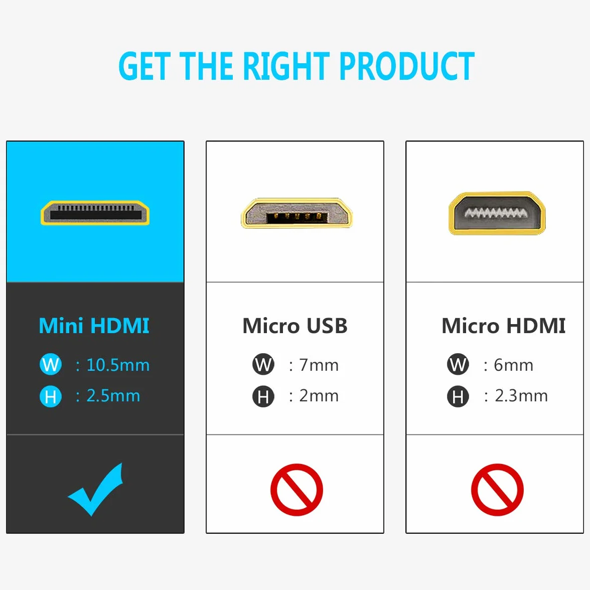 Benfei Adapter Mini HDMI na VGA pozłacany męski na żeński czarny