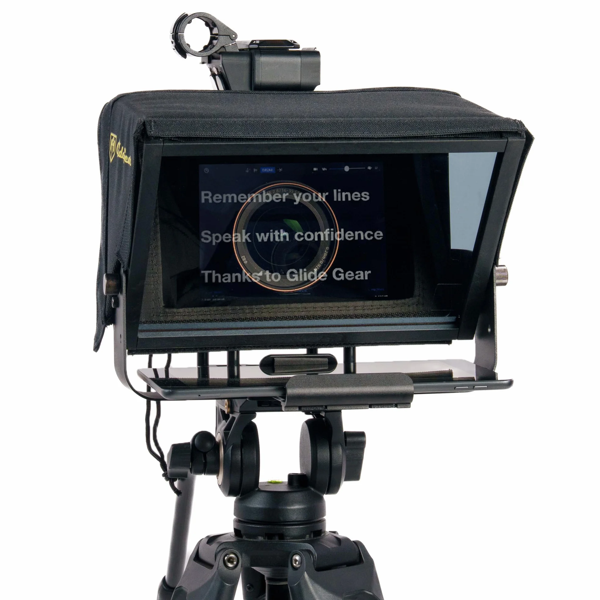 Glide Gear TMP 100 Teleprompter – DSLR, Tablet, Smartphone – 12" Glass, Carry Case, No Assembly