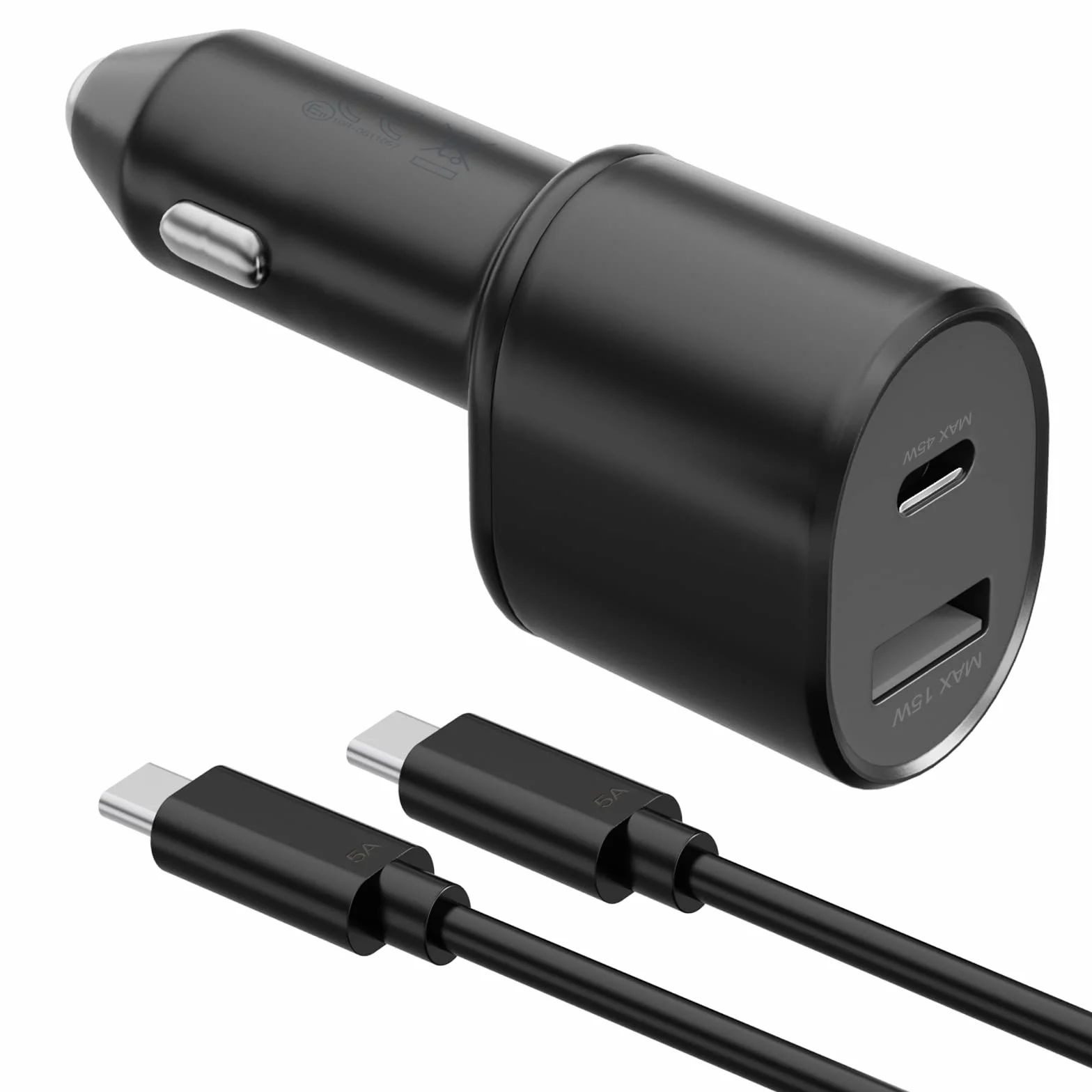 for Samsung Super Fast Dual Car Charger (45W+15W) with Super Fast Charging Cable for Samsung Galaxy S25 S24 S22 S21 S20 Ultra Plus Note 10+,Pixel,Note 20,PPS Car Charger