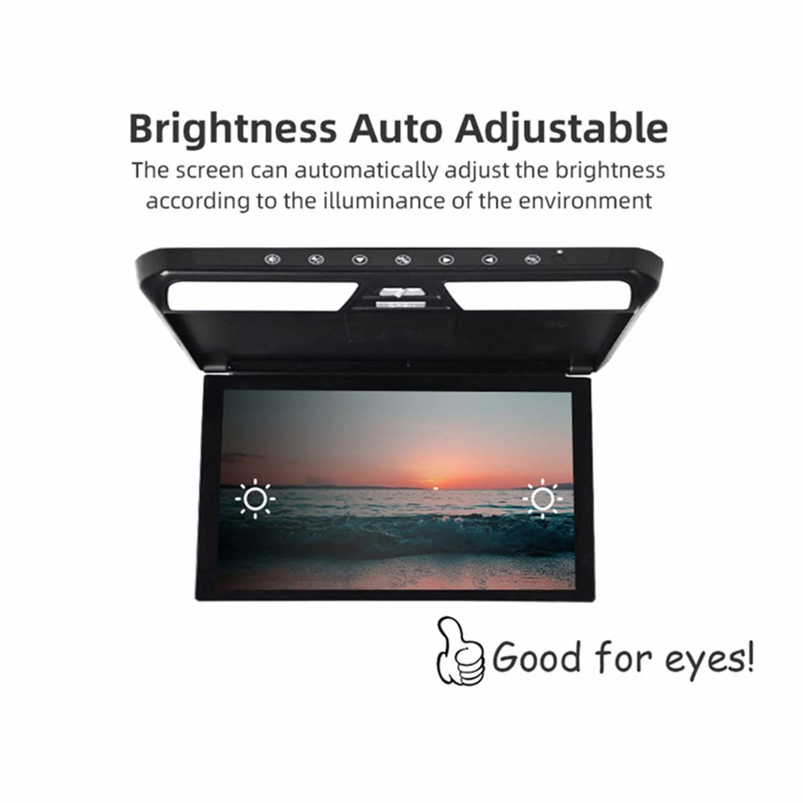 Odtwarzacz zagłówka samochodu 12.1 Cal samochodowy Monitor sufitowy HD ekran LCD wyświetlacz do montażu na dachu odtwarzacze wideo multimedia TV wyjście FM(12.1 inch monitor)