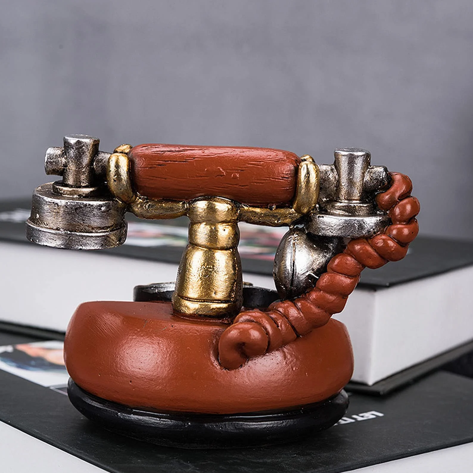 Vintage telefon, antyczne ozdoby na telefon biurowy, retro przewodowy telefon, vintage dekoracyjny telefon do domowego biura antyczne
