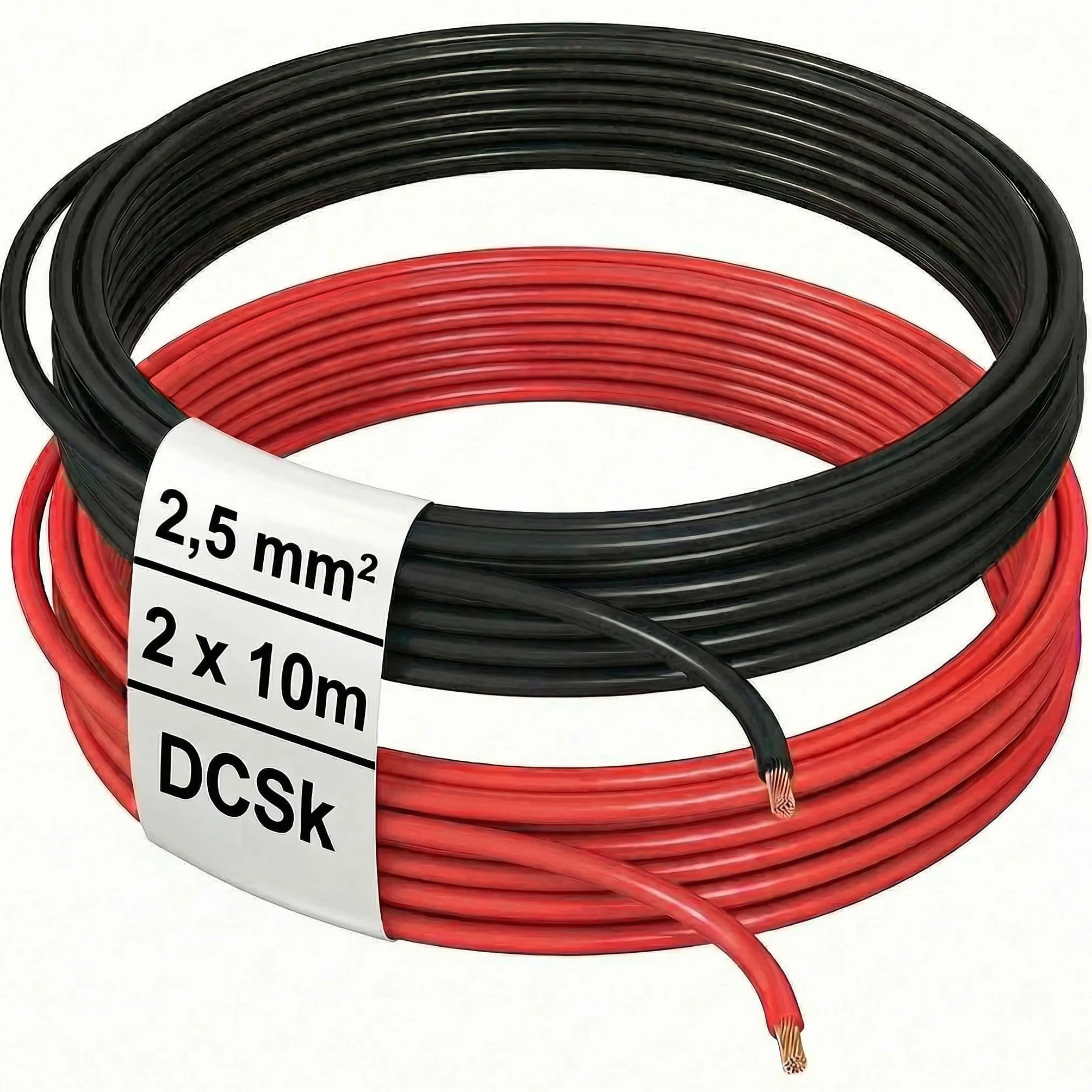 DCSk 2,5 mm² przewód samochodowy FLRY typu B asymetryczny, skrętka, kolor czerwony/czarny, pierścień 10 m