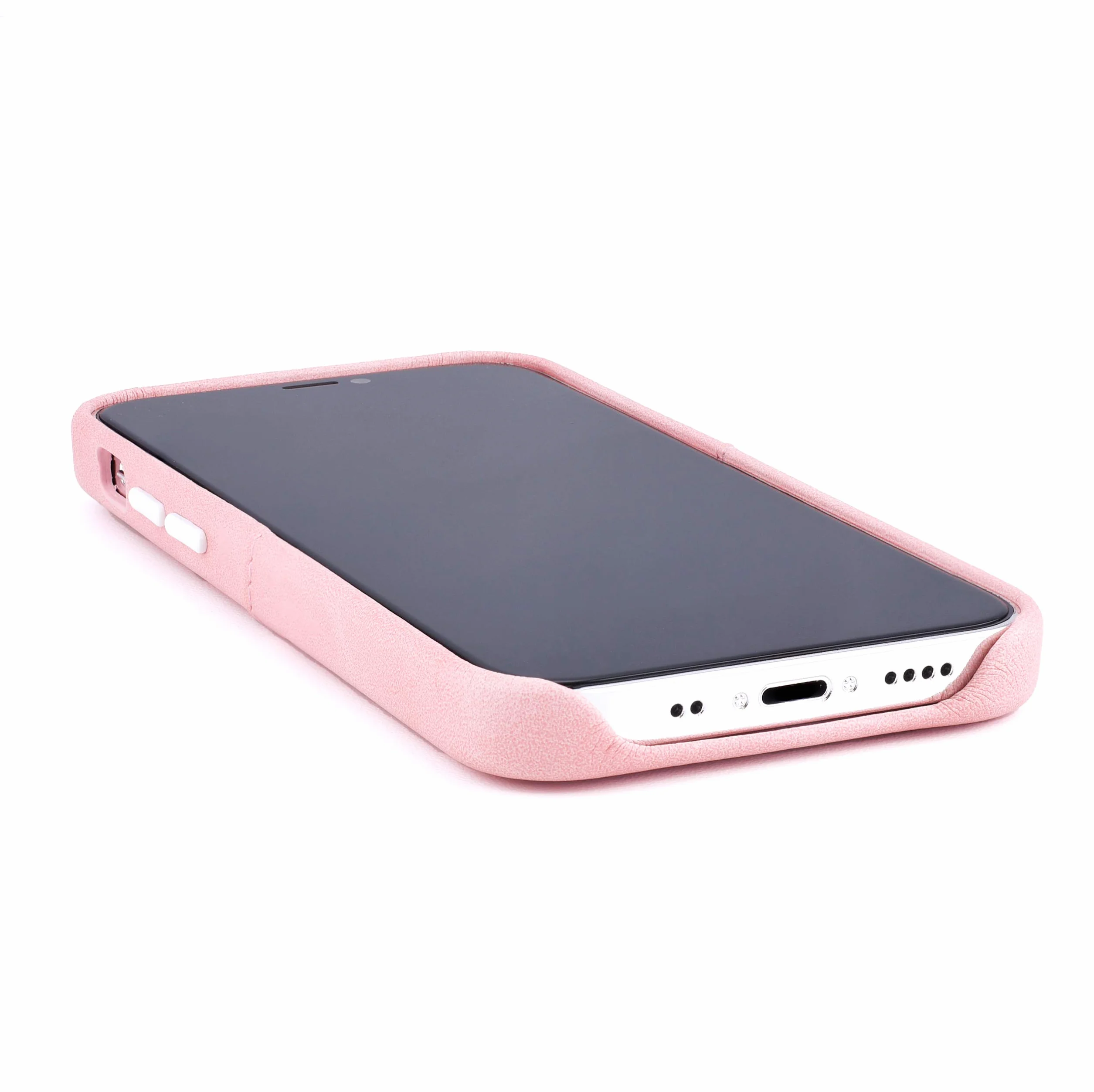 Dockem Etui portfelowe na iPhone 12 mini, wbudowana metalowa płytka magnetyczna, 1 uchwyt na kartę, 13.7 cm, gładka skóra syntetyczna różowy