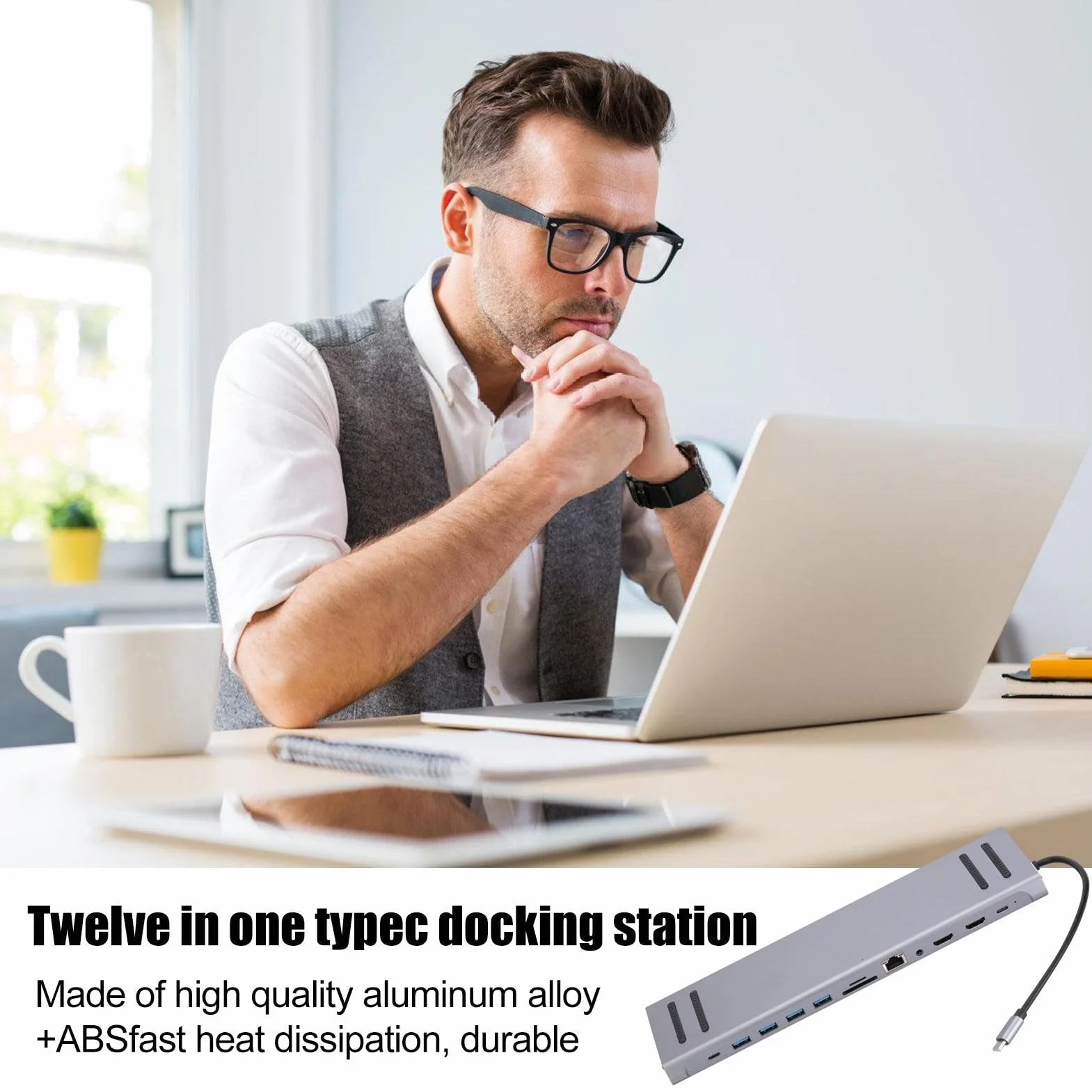 Uniwersalna Stacja Dokująca Do Komputerów PC Adapter, szybki hub | Szybki Dok Laptopów Hub w formie dongle do laptopów, notebooków, tabletów i smartfonów