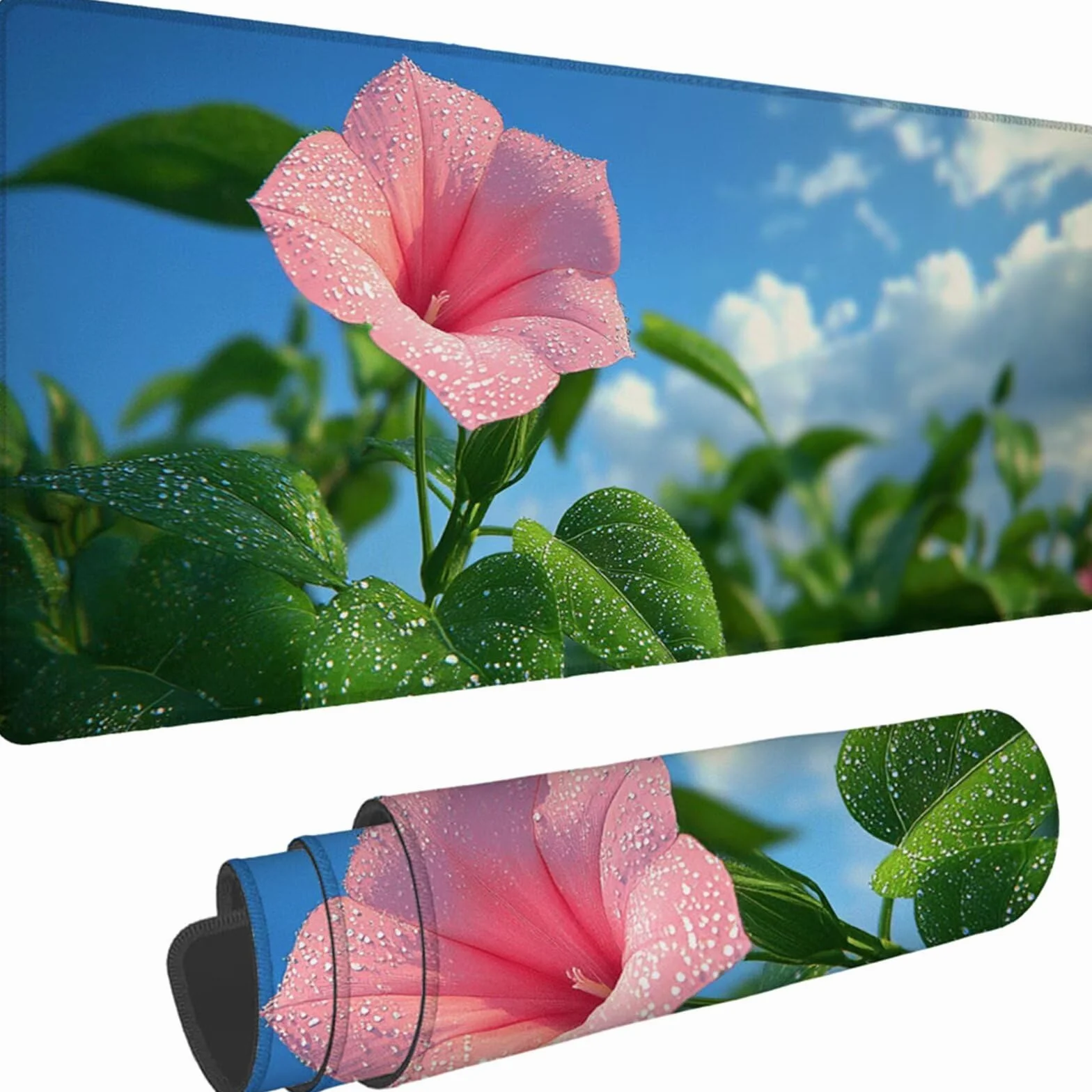 Gamingowa podkładka pod mysz 1200 x 600 x 3 mm, XXL, wodoszczelna, odporna na ścieranie, z przyszytymi krawędziami, niebieska, podkładka na biurko, poprawia prędkość i precyzję pod laptopa, komputer