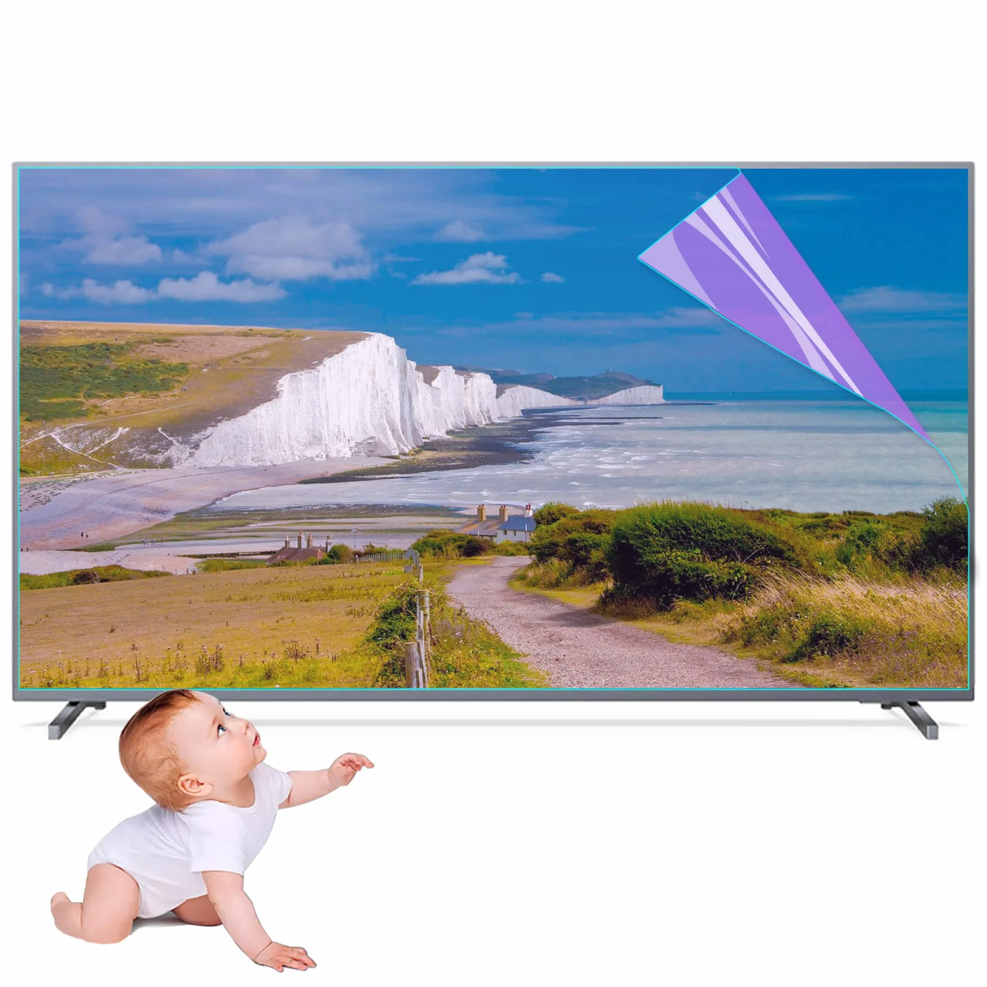 Folia ochronna na ekran telewizora, folia ochronna na ekran telewizora o przekątnej 32-75 cali, folia antyodblaskowa i przeciwzarysowa do wyświetlaczy LCD, LED, 4K OLED i QLED HDTV(65in 1440x809mm)