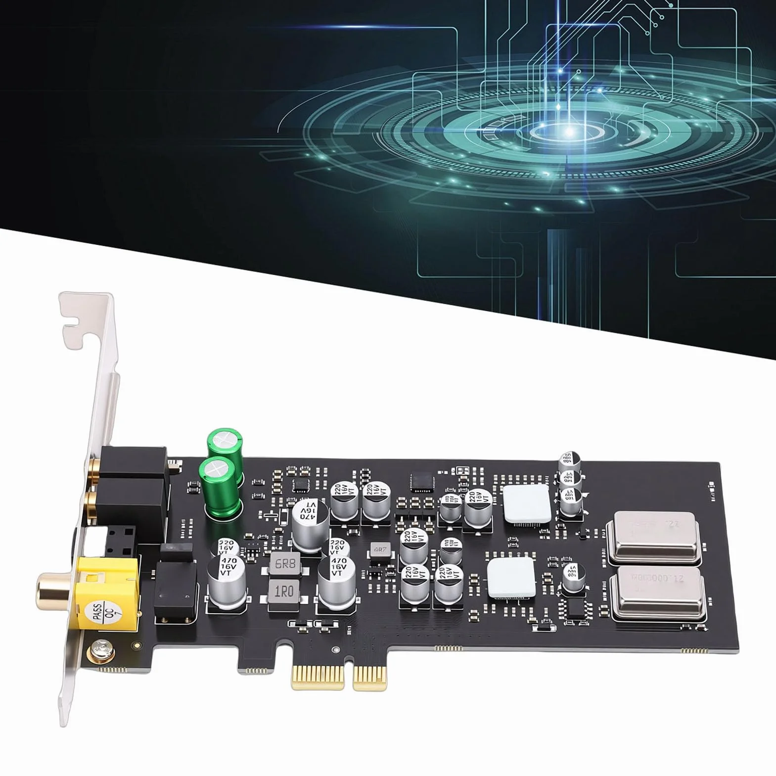 Luocute Karta Dźwiękowa PCIE, Profesjonalny Dźwięk HiFi z Dwoma Przetwornikami DAC i Sterownikami Słuchawek, Przetwornik Cyfrowo-analogowy ES9018K2M, Kontroler Główny CM108AH, Dźwięk