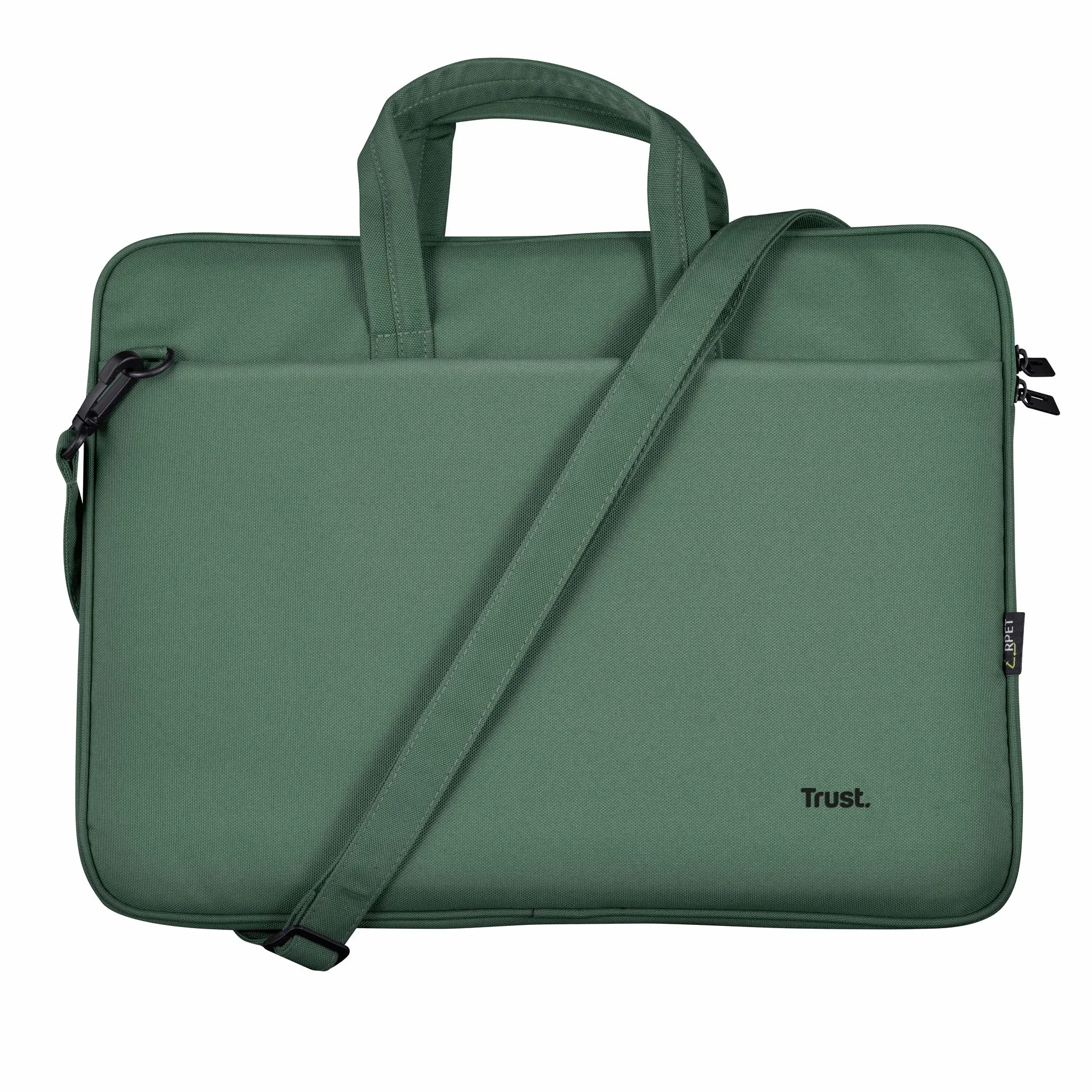 Trust Bologna Zrównoważona smukła torba na laptopa 40.0 cm z paskiem na ramię, ekologiczna torba, plastikowa torba na laptopa z recyklingu, torba robocza RPET, lekka torba do przenoszenia, na podróż,
