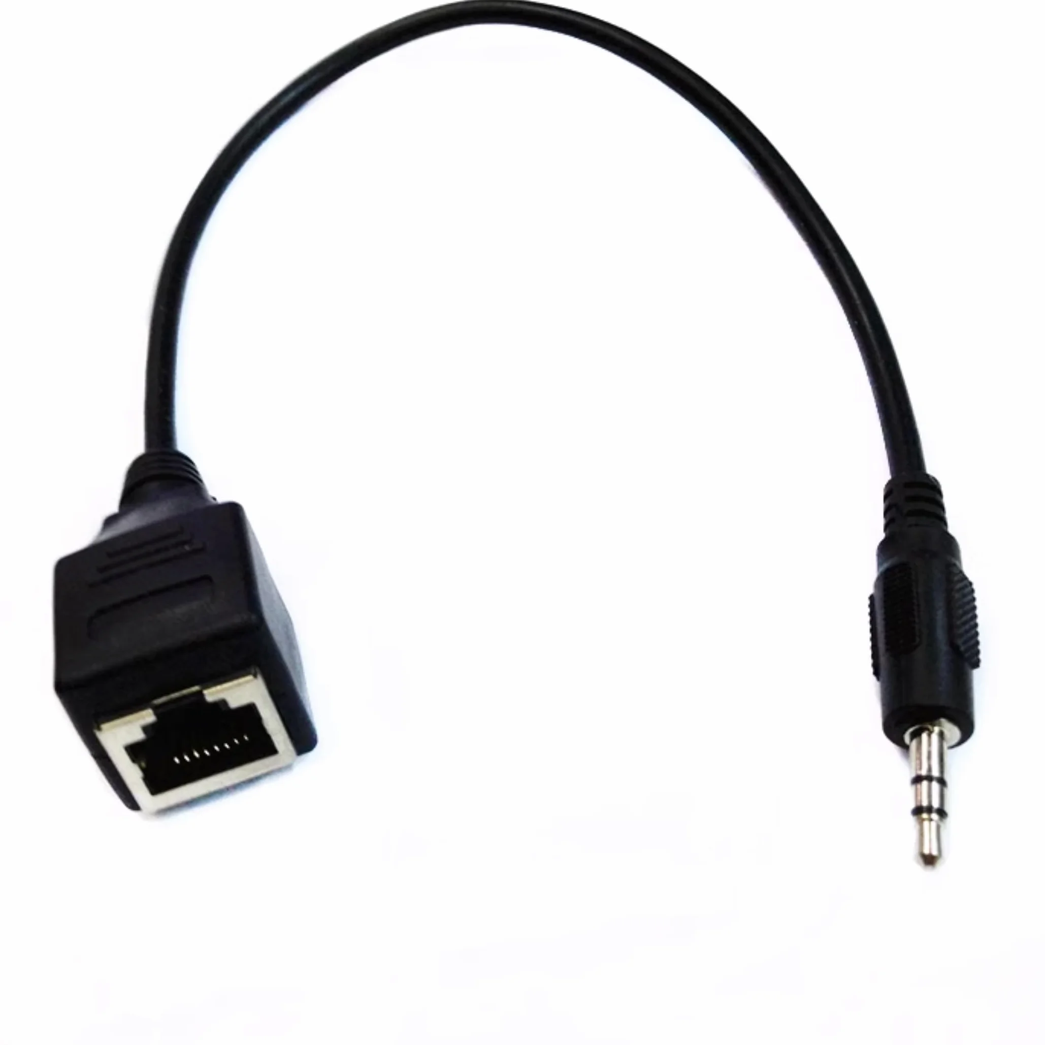 F59 3,5 mm TRS wtyczka jack na gniazdo RJ45 adapter audio pasywny 30 cm