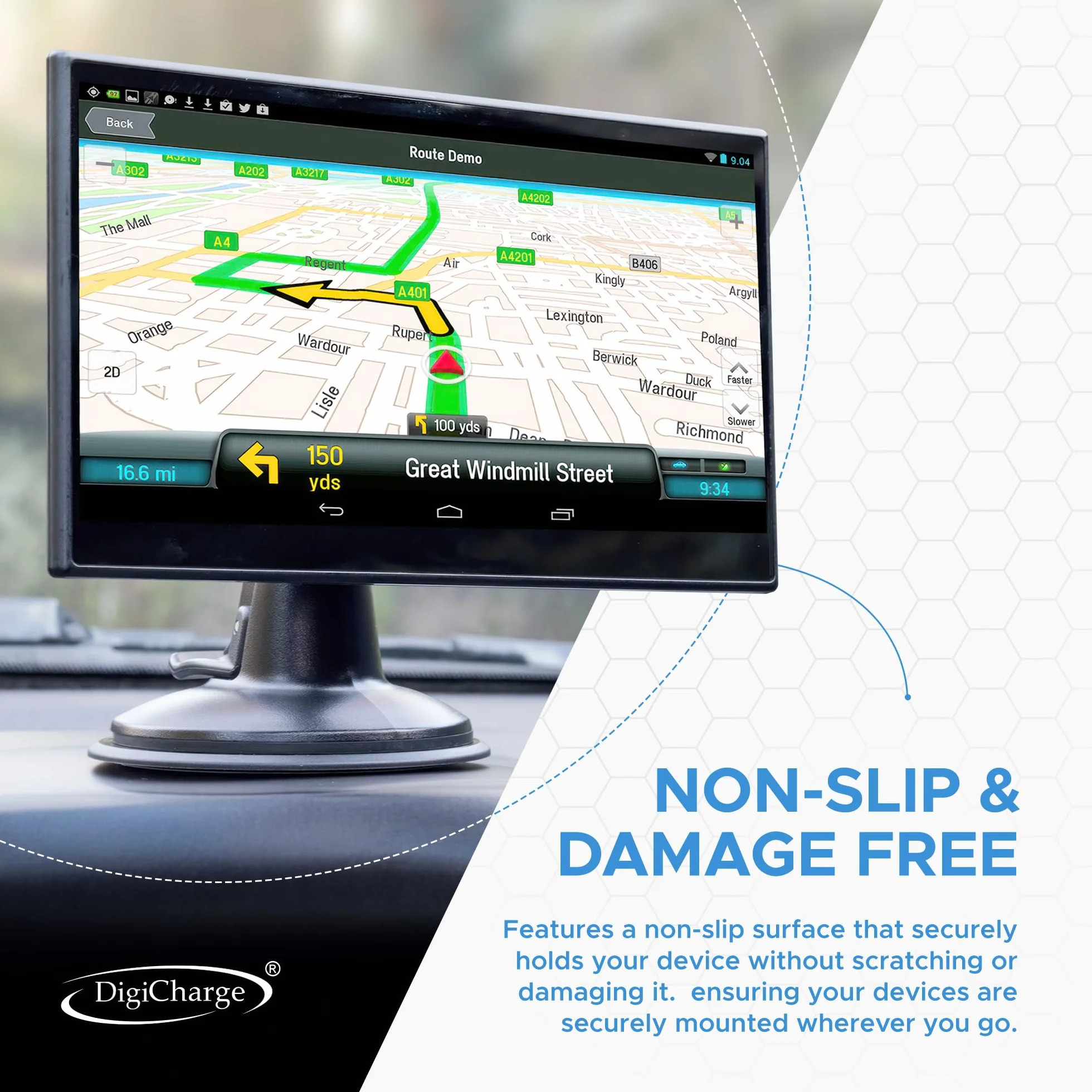 Digicharge 3 x Samoprzylepna Podkładka na Deskę Rozdzielczą, Dysk Montażowy do Przyssawki, Uchwyt na Telefon i Garmin/TomTom, Uchwyt GPS do Nawigacji Satelitarnej, 80 mm, Szerokość, 3 m, 3 Sztuk