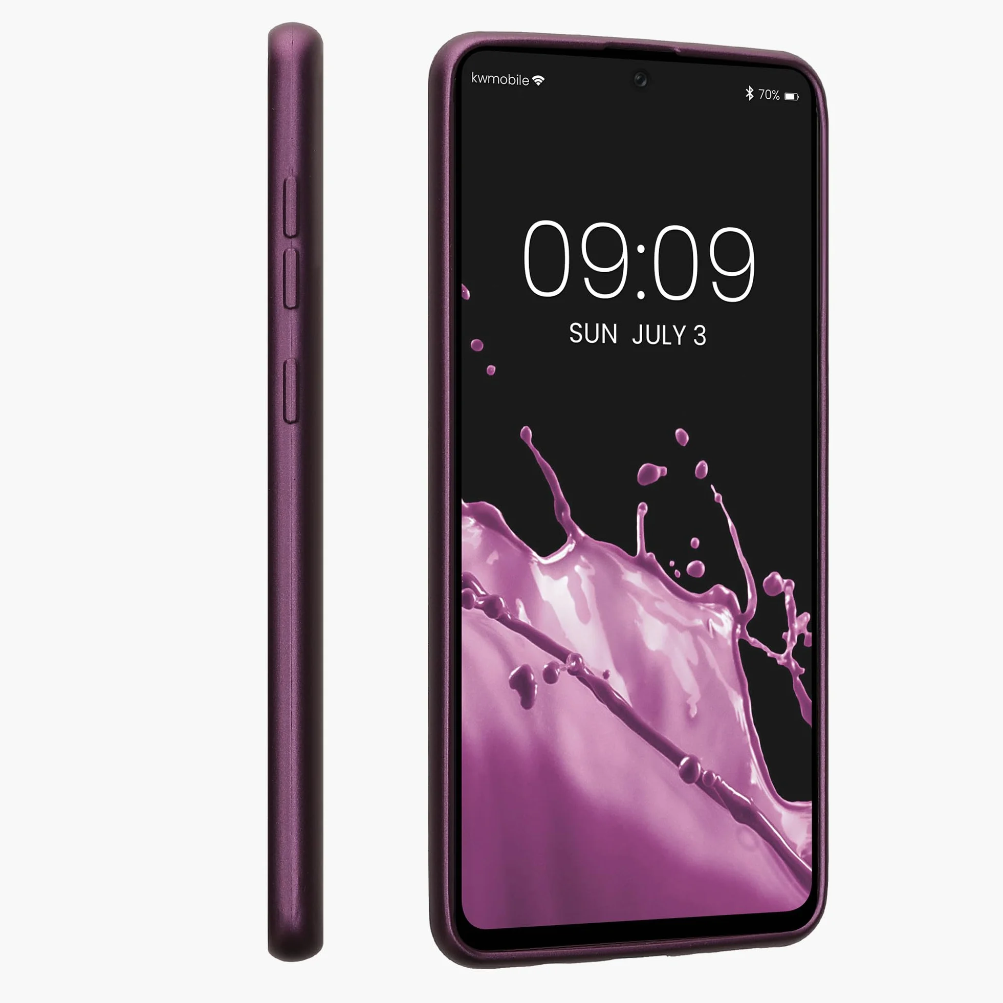 kwmobile Etui Samsung Galaxy A71 Silikon Metaliczny Połysk Lawenda