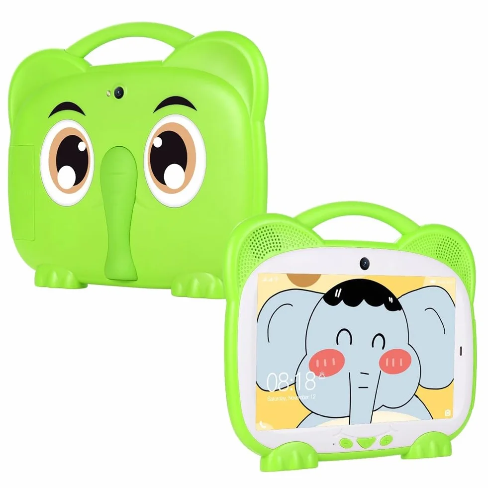 7-calowy tablet dla dzieci czterordzeniowy 1+8G podwójna karta WiFi Android 7.0 tablety do nauki edukacji dzieci oprogramowanie dla dzieci, zielony