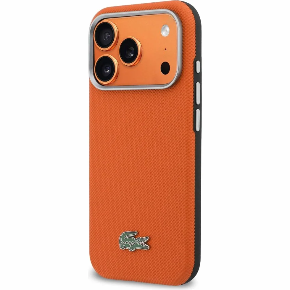 CG MOBILE Lacoste Petit Piqué etui do iPhone 17 Pro Max kompatybilne z MagSafe (pomarańczowe)