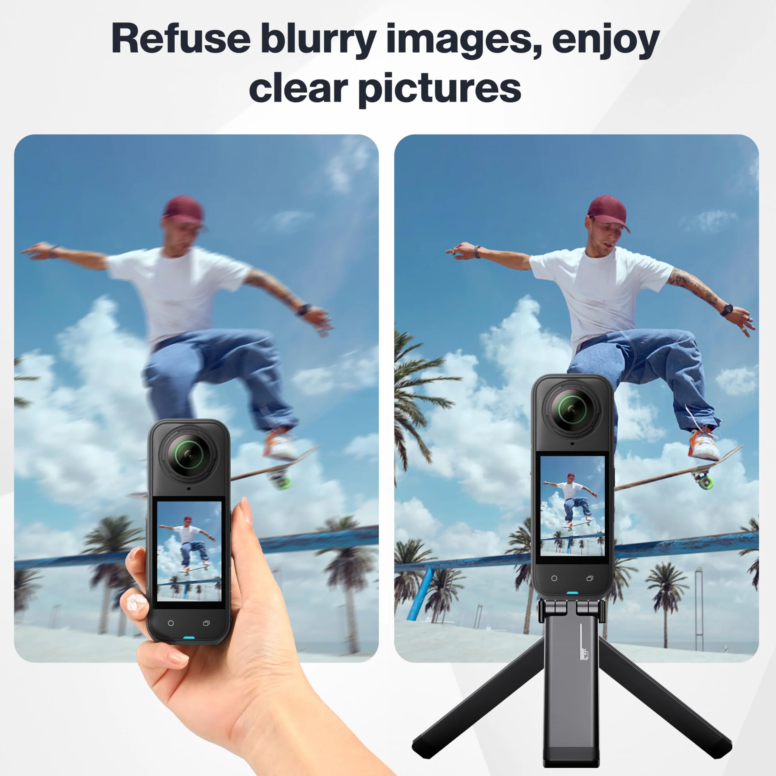Magnetyczny mini statyw do Insta360 Luna Ultra X5, DJI Action 6 5 Pro | Metalowy statyw do DJI Pocket 4 3, elastyczny stojak na biurko do akcesoriów GoPro, uchwyt do selfie z gwintem 1/4