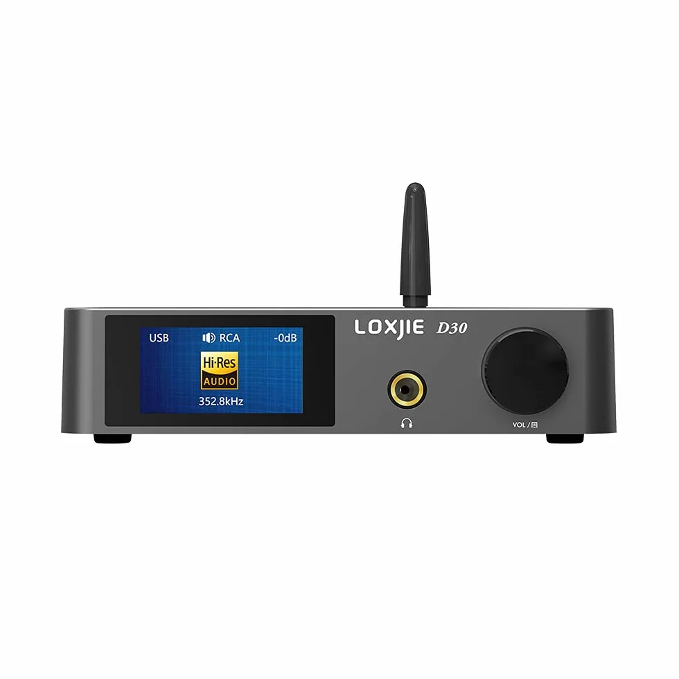 LOXJIE D30 2024 (ulepszony) dekoder audio wzmacniacz słuchawkowy 1,5 Wx2 zasilanie słuchawek oddzielne słuchawki i wyjście liniowe ES 9039 Q2M chip Bluetooth 5.1 MQA pełne dekodowanie możliwość