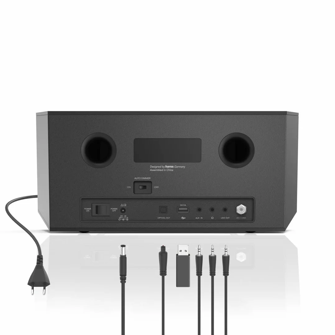 Hama radio cyfrowe DIR3510SCBTX (odbiór sygnałów FM, DAB/DAB+, obsługa Bluetooth 5, obsługa Spotify Connect, moc muzyczna 40W) czarne