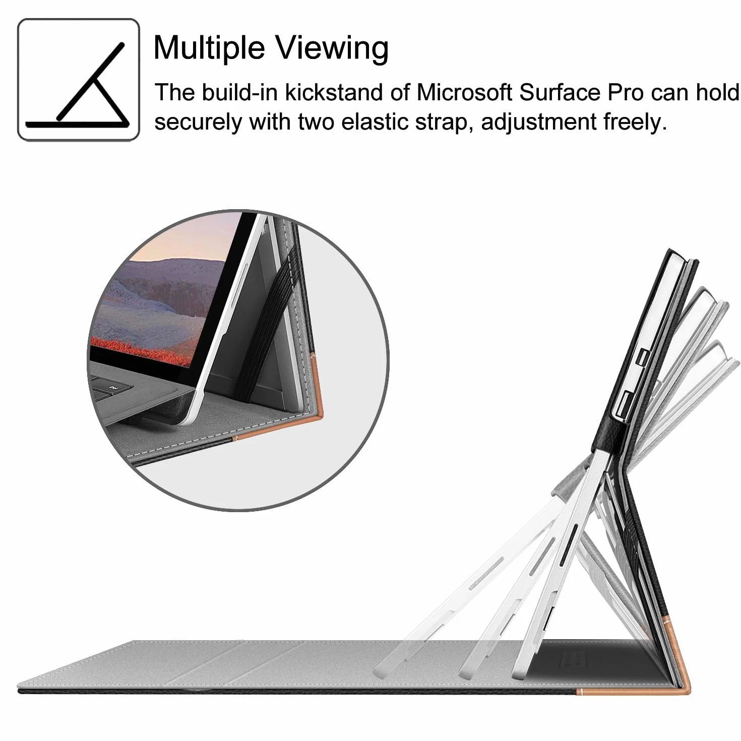 FINTIE Etui na Microsoft Surface Pro 7 / Pro 6 / Pro 5 / Pro 4 / Pro 3 - etui biznesowe z kieszenią, kompatybilne z klawiaturą typu (czarne)