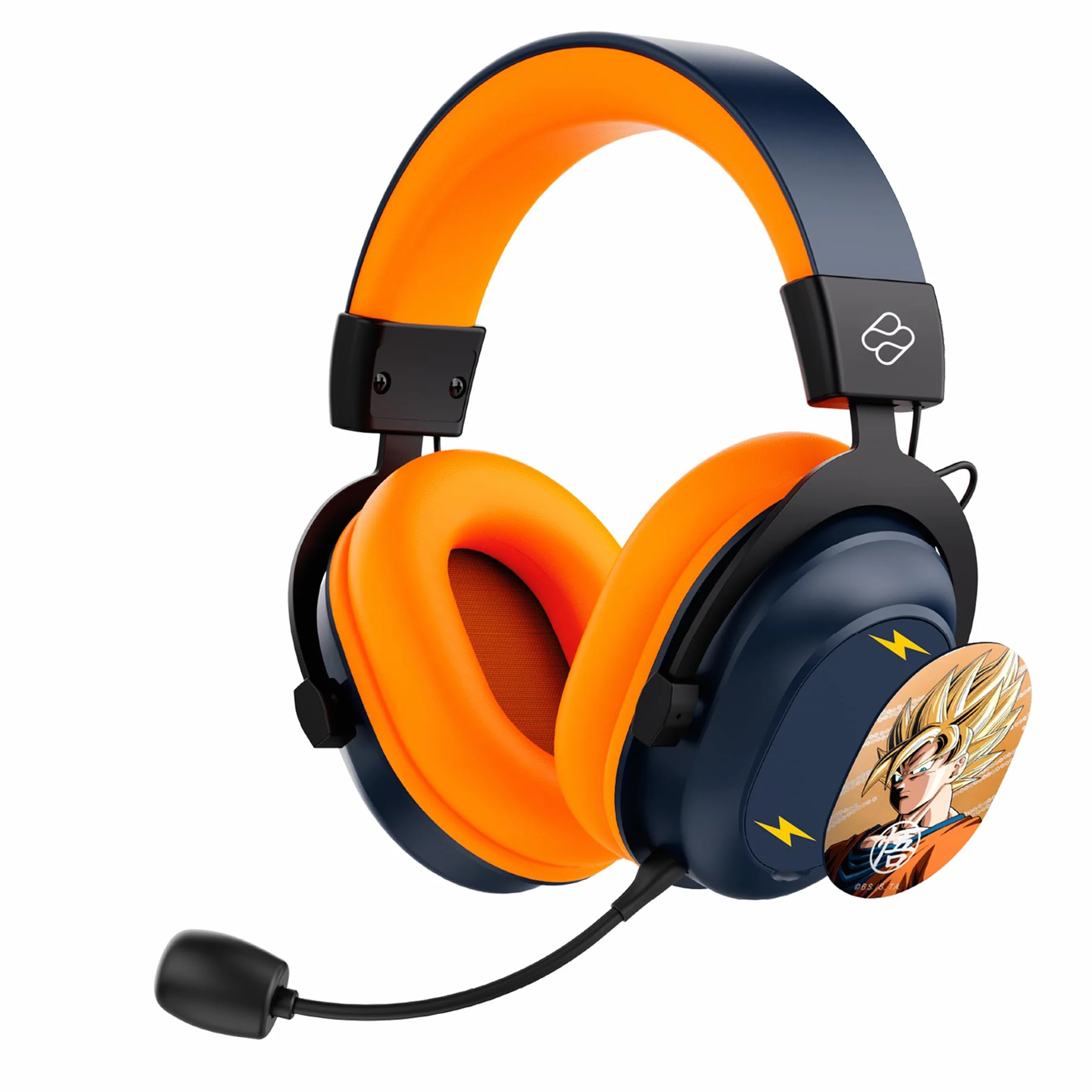 Blade Bezprzewodowy zestaw słuchawkowy do gier Dragon Ball Z Trimodo, Bluetooth 2.4GHz i kabel 3.5mm, wymienne płytki magnetyczne, światło LED RGB, bezprzewodowe słuchawki Dragon Ball
