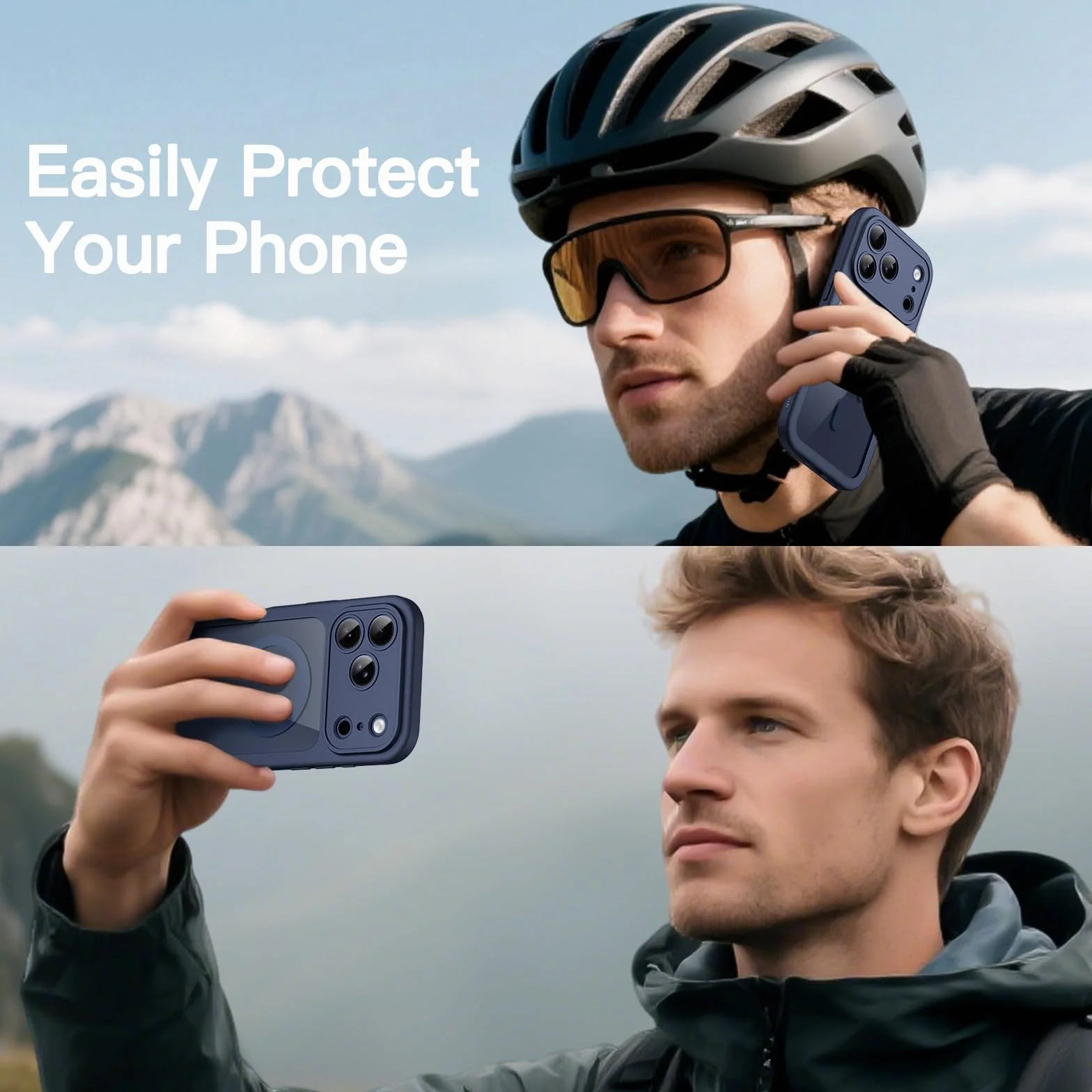 JETech Etui dla iPhone 17 Pro Max 6,9 Cala z Wbudowany Ochraniacz Ekranu Hartowane i Przycisk Sterowania Aparatu, Kompatybilne z MagSafe, 360 ​​Stopni Pełne Osłona Ciała (Głębinowy błękit)