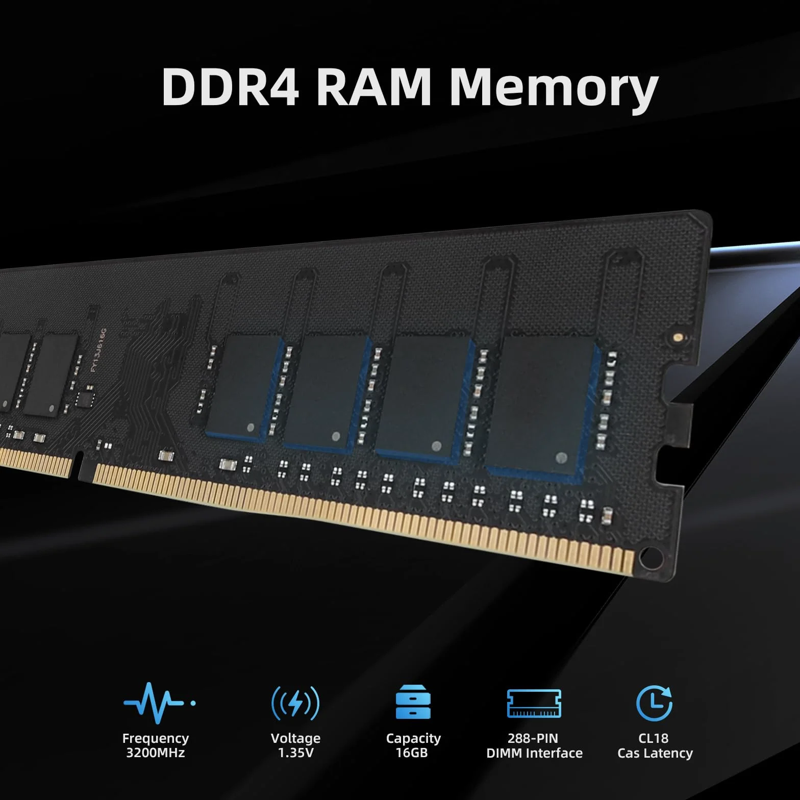 KingSpec 32 GB (2 x 16 GB) DDR4 RAM 3200 MHz do komputerów stacjonarnych - Plug-and-Play, do użytku domowego i biurowego, wersja standardowa, 288-pinowa pamięć DIMM CL18 1,35 V kompatybilna z