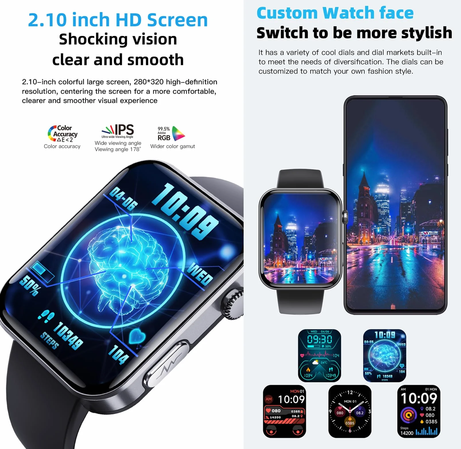 Zegarek do inteligentnego zarządzania zdrowiem F300, ekran HD 2,10 cala, z EKG, BMI, HRV, monitorowanie innych danych. Inteligentny zegarek do zarządzania z funkcją SOS jednym kliknięciem, dla