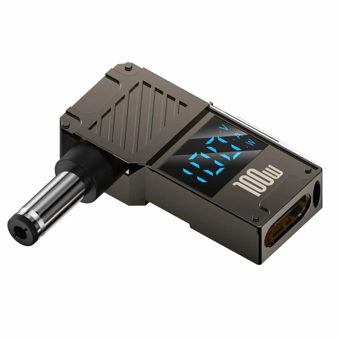 Adapter CY typu C wejście USB-C na DC 5,5 x 2,1 mm Jack inteligentny wyświetlacz LED 100 W moc wyjściowa 20 V 5 A PD Charge 65 W Adapter do laptopa