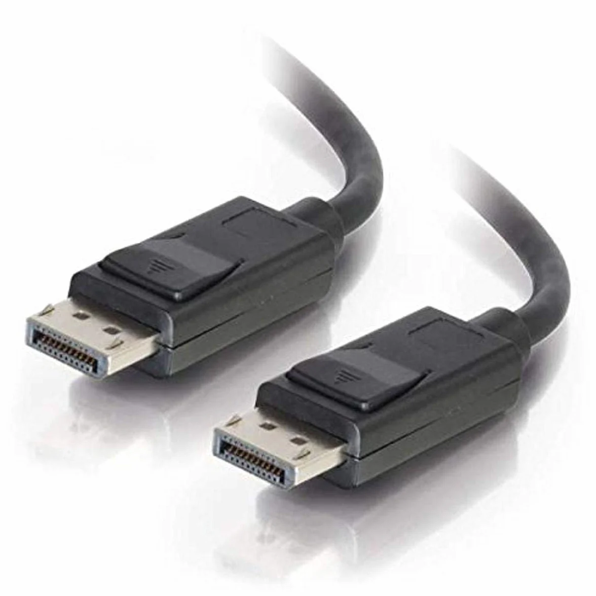 C2G 54424 Kabel DisplayPort z zatrzaskami M/M, kompatybilny z 8K UHD, cyfrowy audio, czarny (20 stóp, 6,09 m)