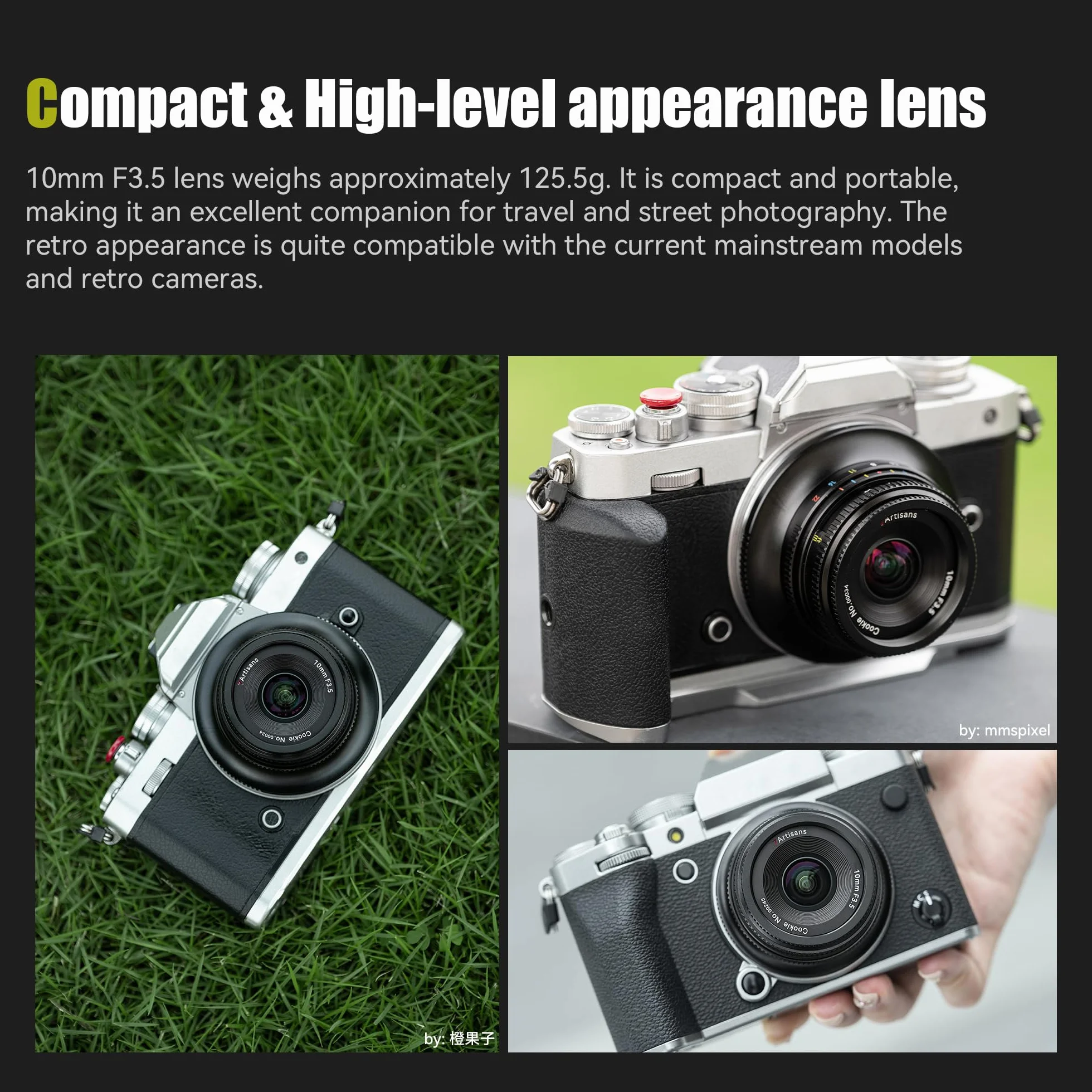 7artisans MF10 mm F3.5 szerokok?tny obiektyw nale?nikowy o sta?ej ogniskowej Obiektyw APS-C Aparaty bezlusterkowe, kompatybilne z Sony A6000/A5000/A3000/Nex series a6700 nex-5t nex-3n
