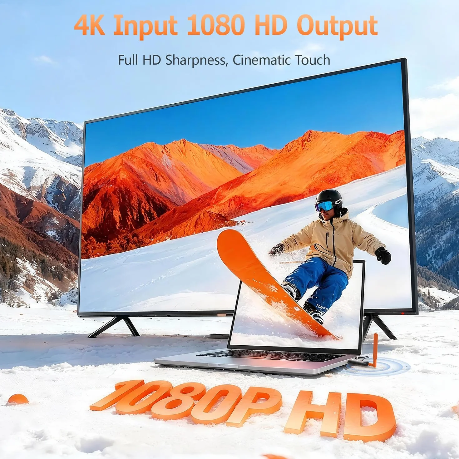 Bezprzewodowy nadajnik i odbiornik HDMI, długi zasięg 100 m, 5,8 g, dekodowanie 4K 1080p wyjście HD, stabilny przedłużacz HDMI do komputera, laptopa, kamery, dekodera kablowego do wielu