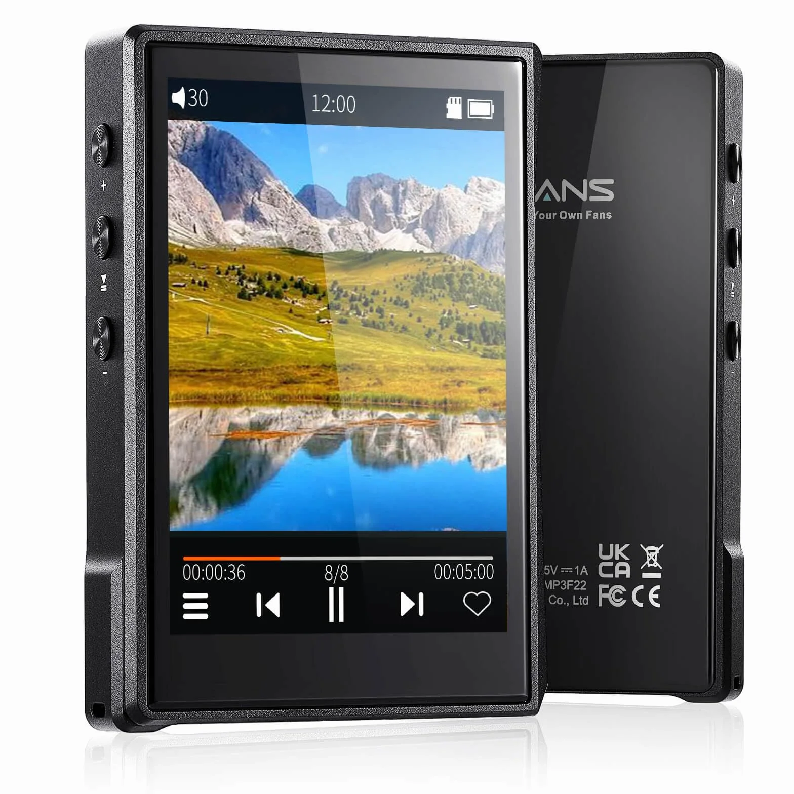 Surfans F22 Przenośny odtwarzacz MP3 HiFi – bezstratny odtwarzacz muzyczny z Bluetooth, układem DAC, obsługą audiobooków i książek elektronicznych – 2.8" ekran dotykowy – DSD256, PCM 384kHz – 32GB, do