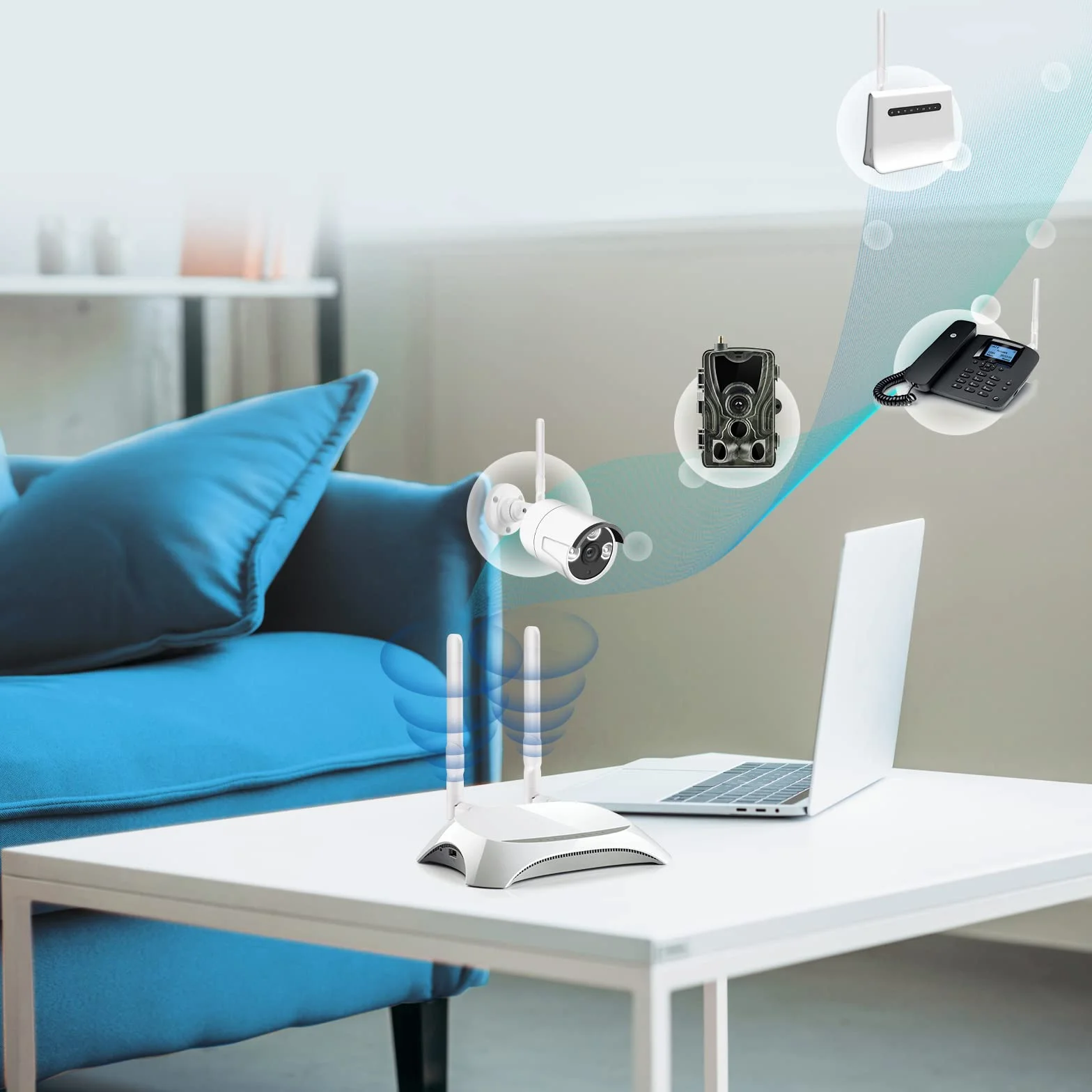 Bingfu 4G LTE męska antena SMA 6dBi biała, kompatybilna z Huawei B525, B535, B310, b311, B315, B593, E5186, 4G LTE 3G, GSM CPE, router hotspot, przemysłowa bramka komórkowa IoT, 2 opakowania