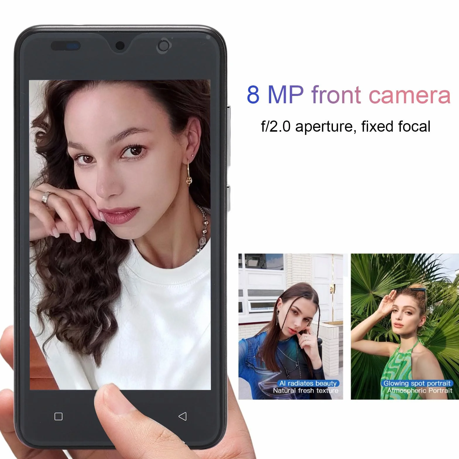 Cuifati 5 -calowy Smartfon z rozdzielczością 1440 X 3040, 4 GB RAM 32 GB ROM, Rozpoznawanie Twarzy, Aparat 8MP, dla Androida 12 z Ekranem HD, Procesorem MT6580M (BLACK)